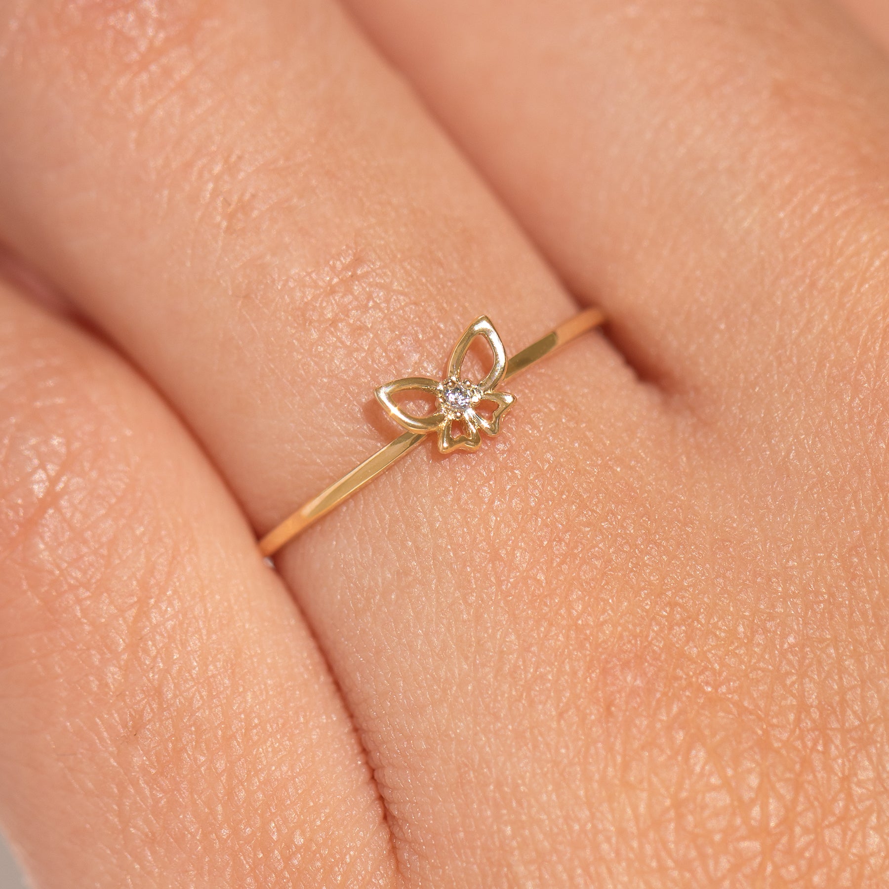 14k Solid Gold Flutter Ring