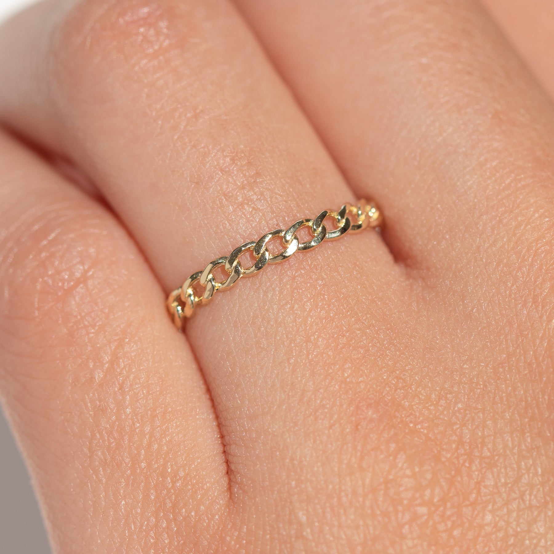 14k Solid Gold Link Up Ring