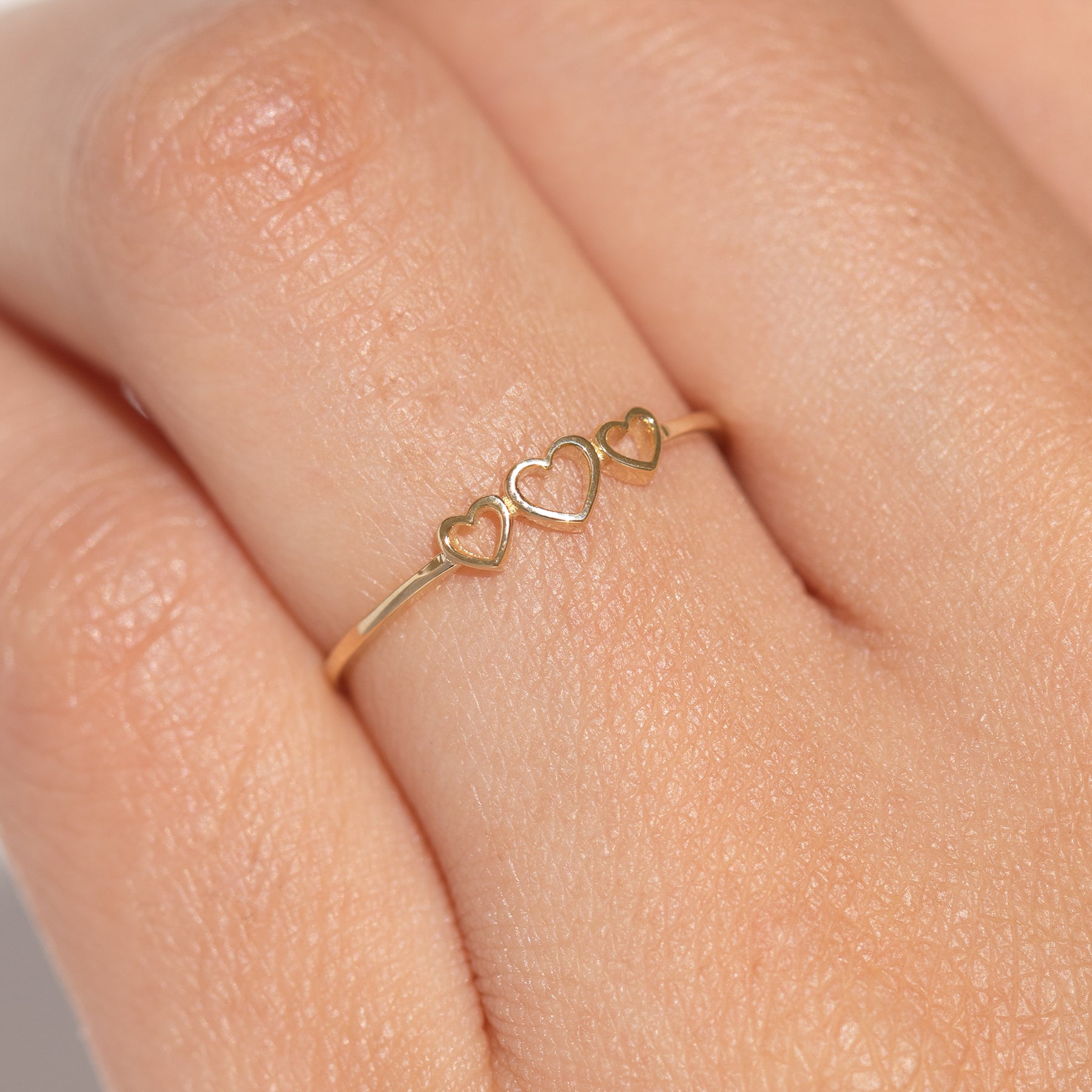 14k Solid Gold Amore Ring