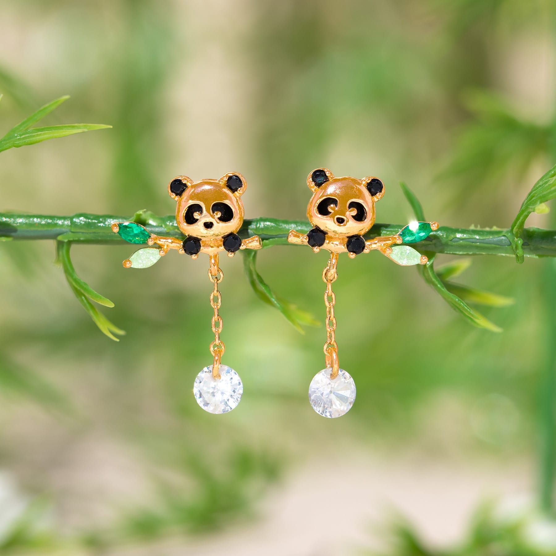 Lucky Panda Dangle Earrings