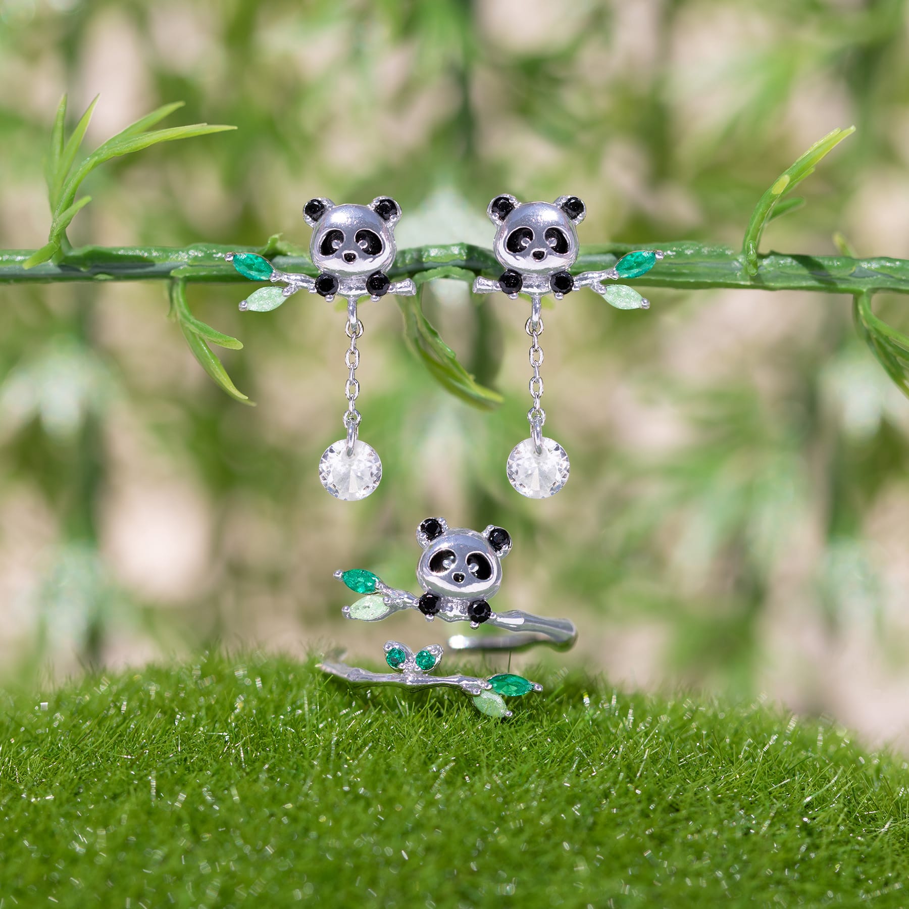 Lucky Panda Dangle Earrings