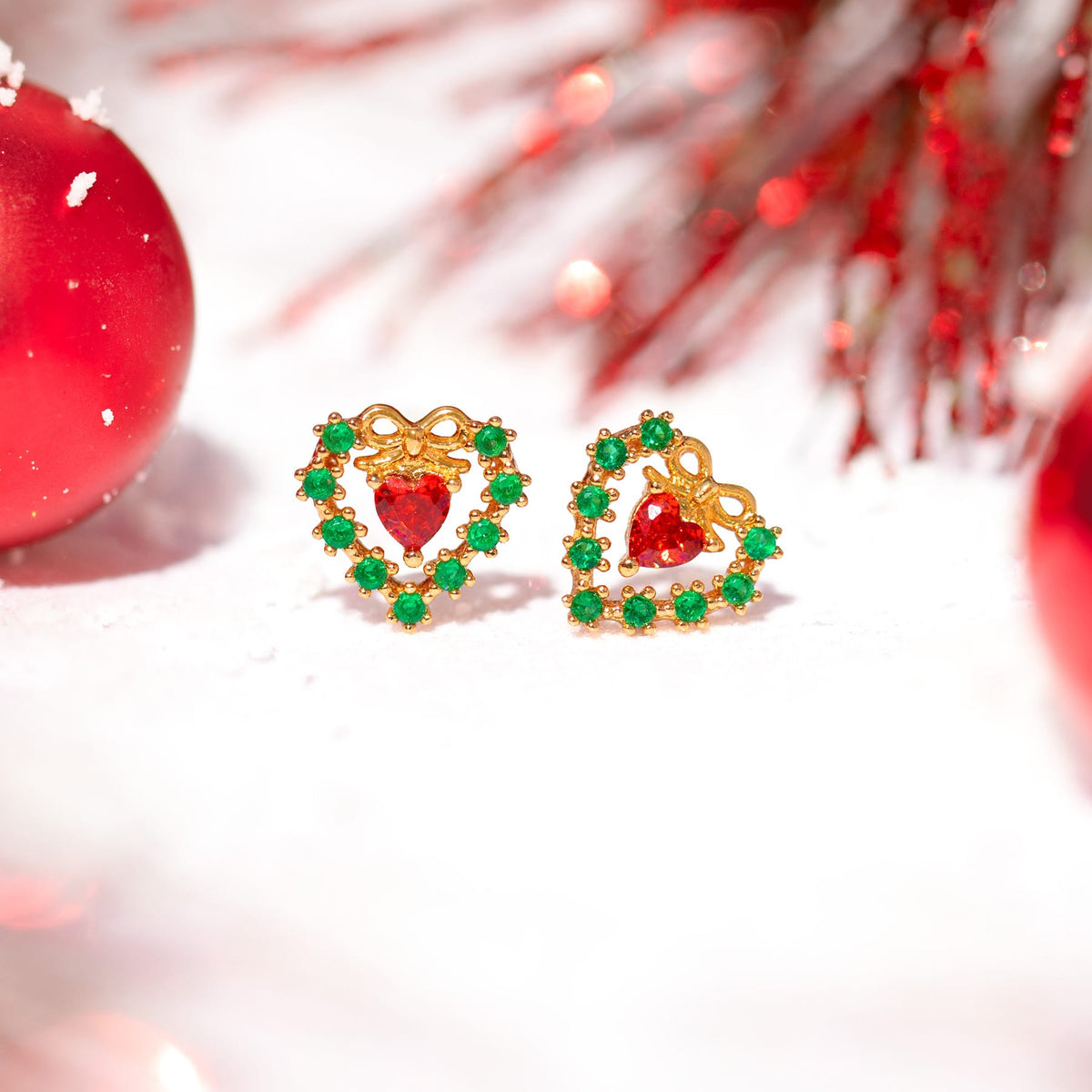 Merry Little Heart Studs