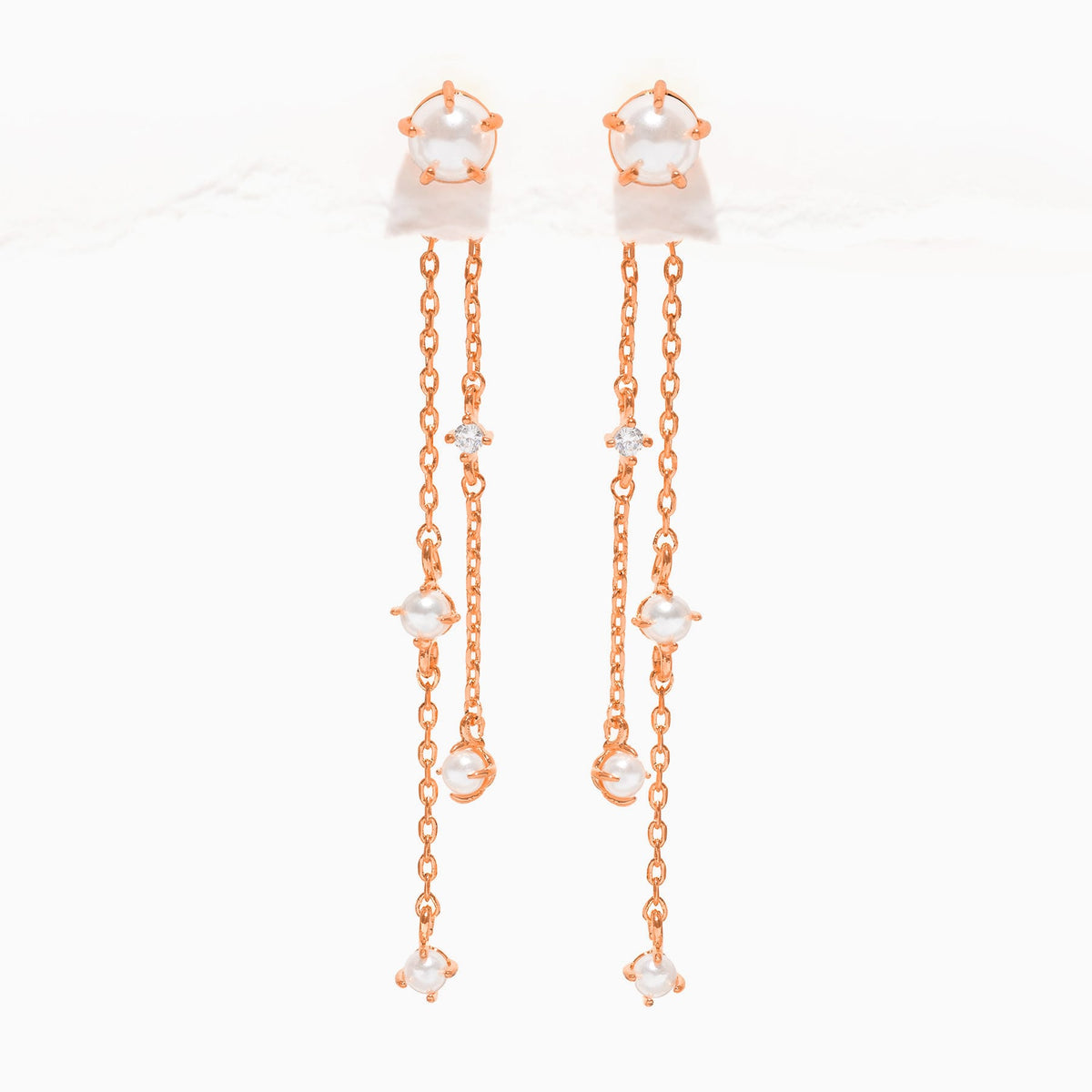 Pearl & Tinsel Dangle Earrings