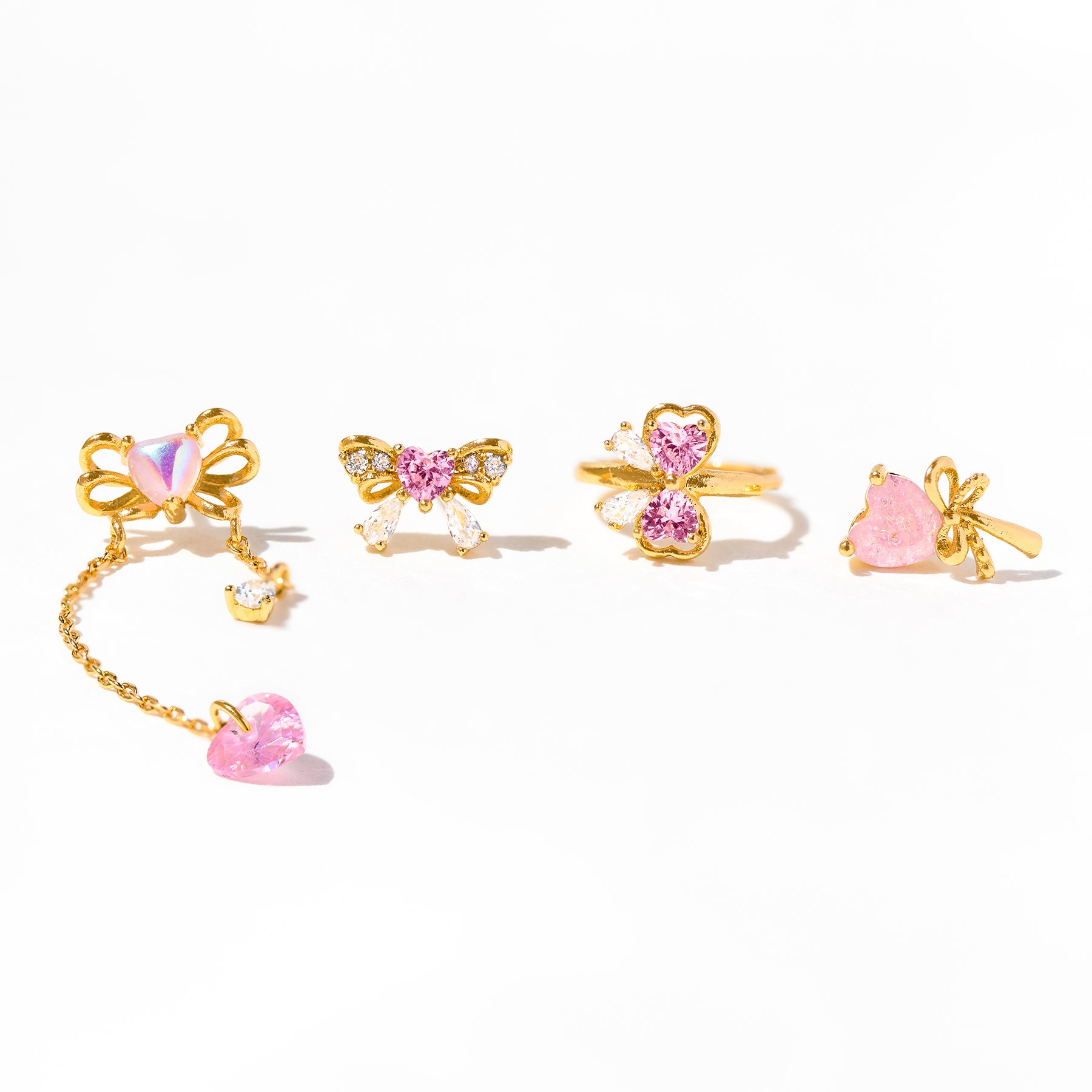 Pink-A-Bow Earring Set