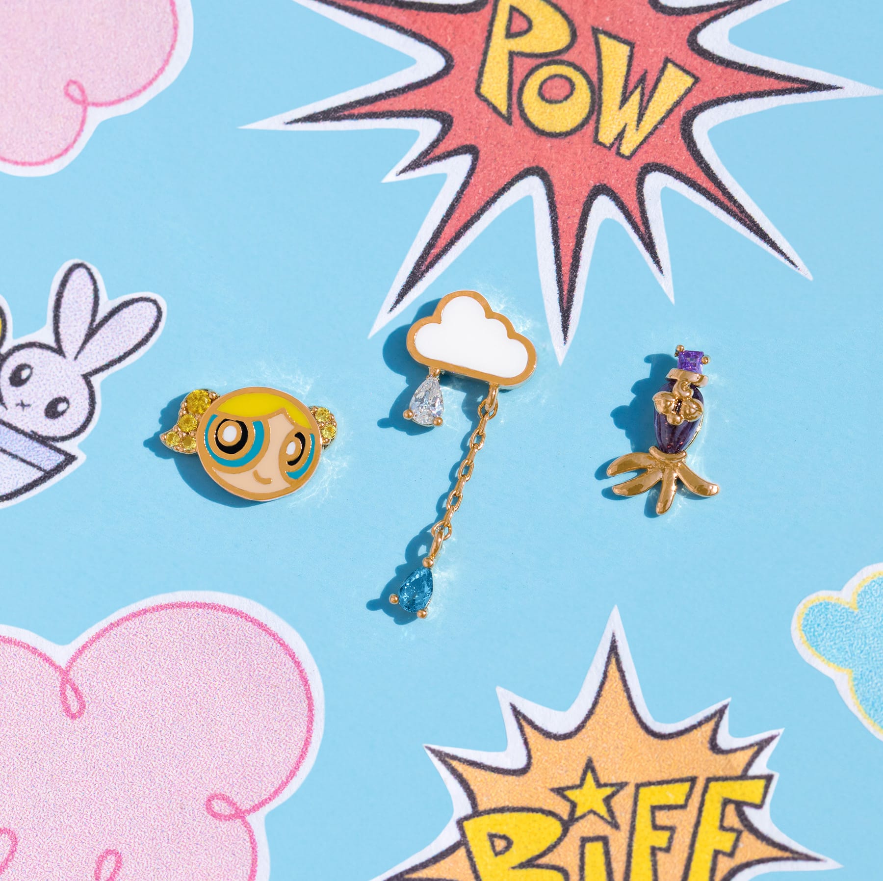 The Powerpuff Girls Bubbles Stud Set