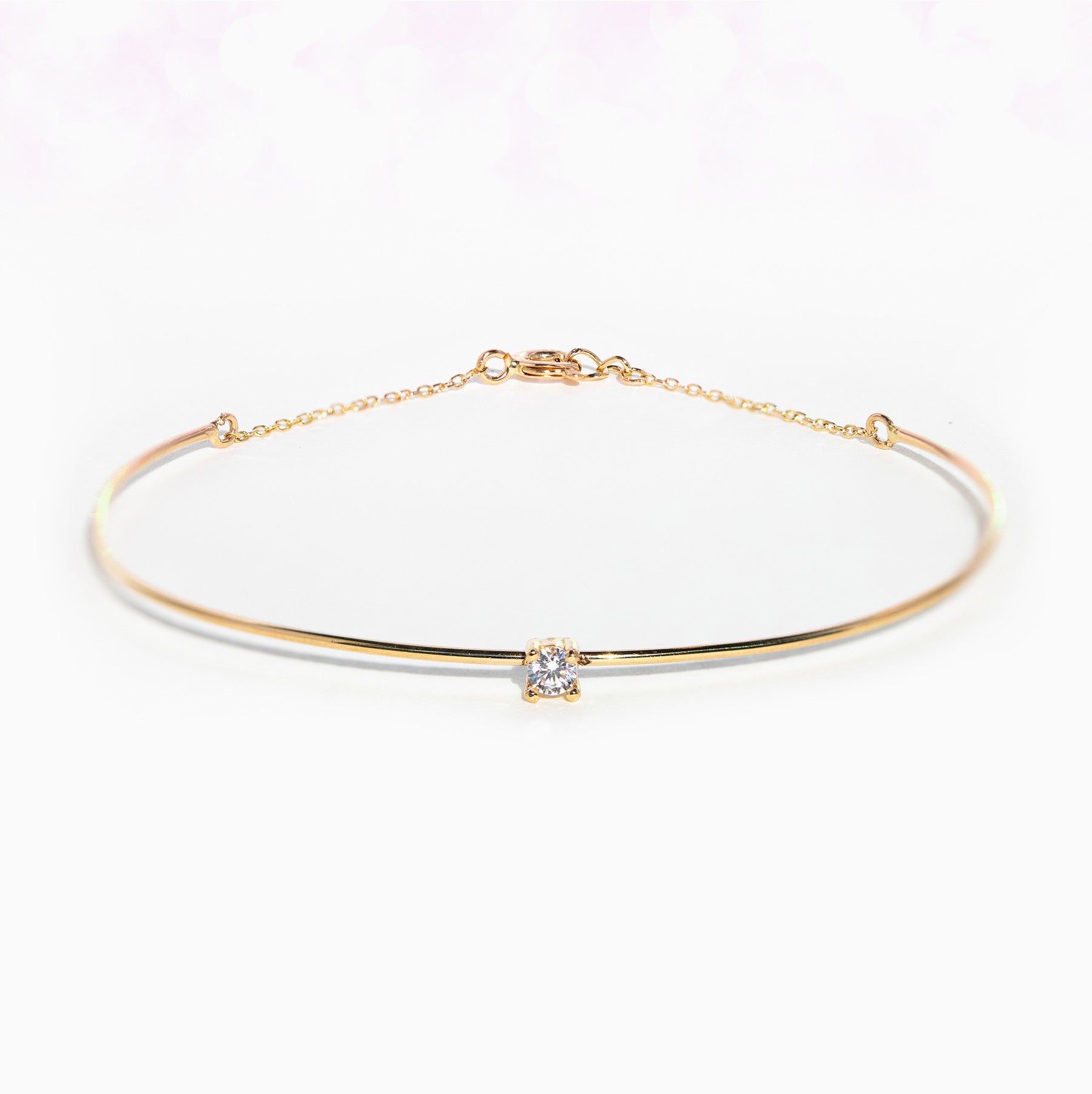14k Solid Gold Amulet Bangle Bracelet