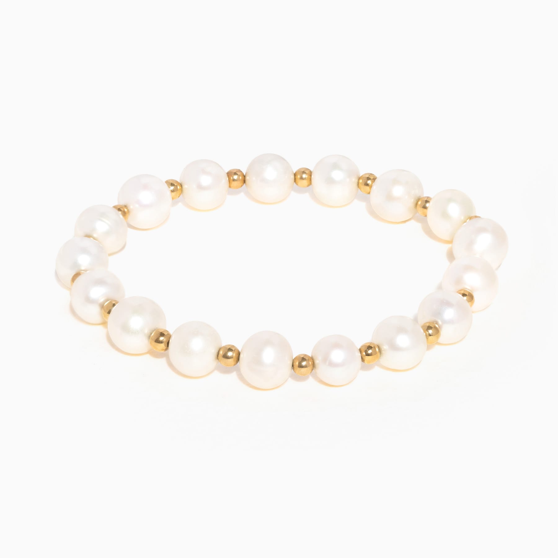 14k Solid Gold Princess Pearl Bracelet