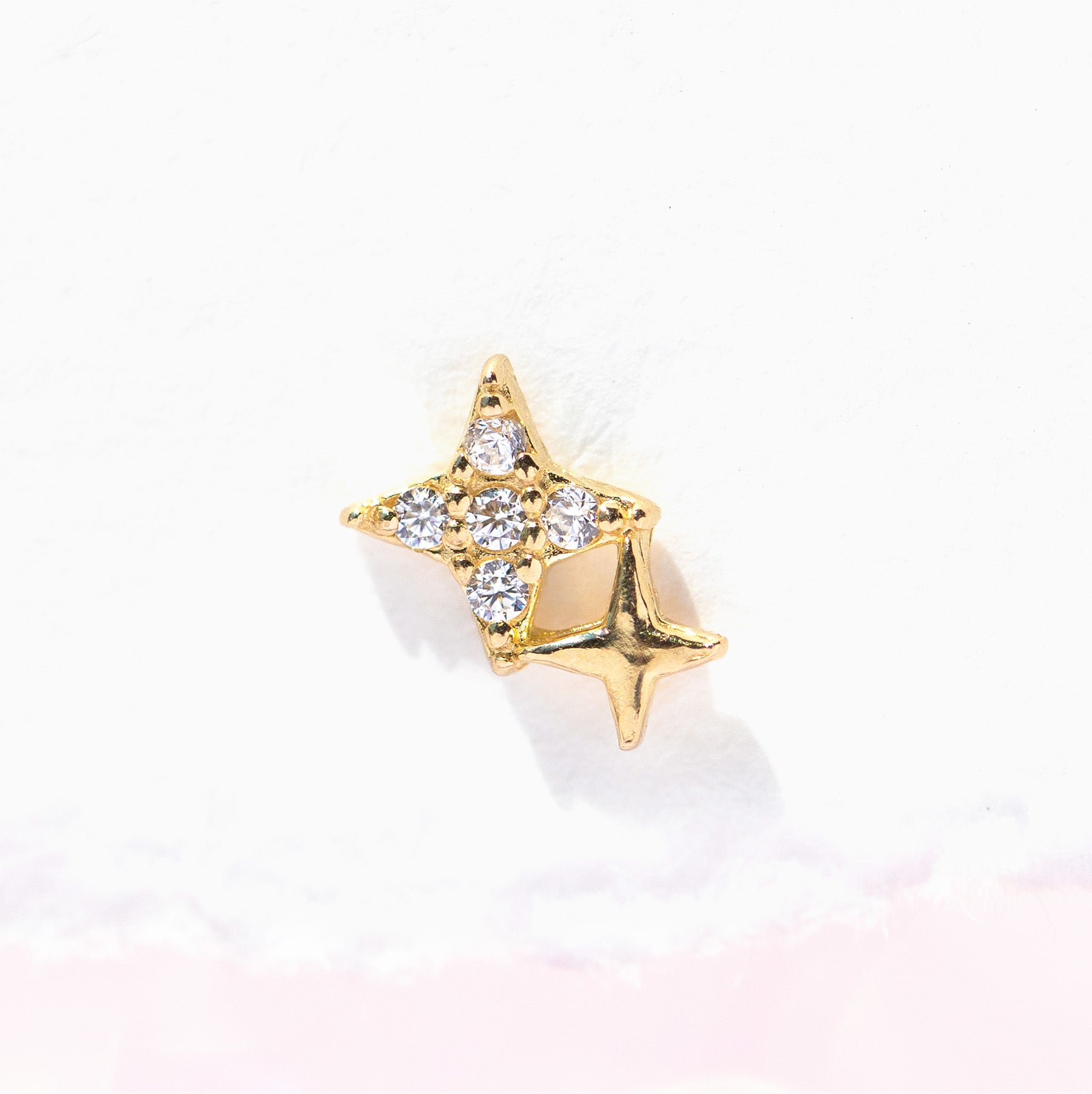 14k Solid Gold Twinkle Stud