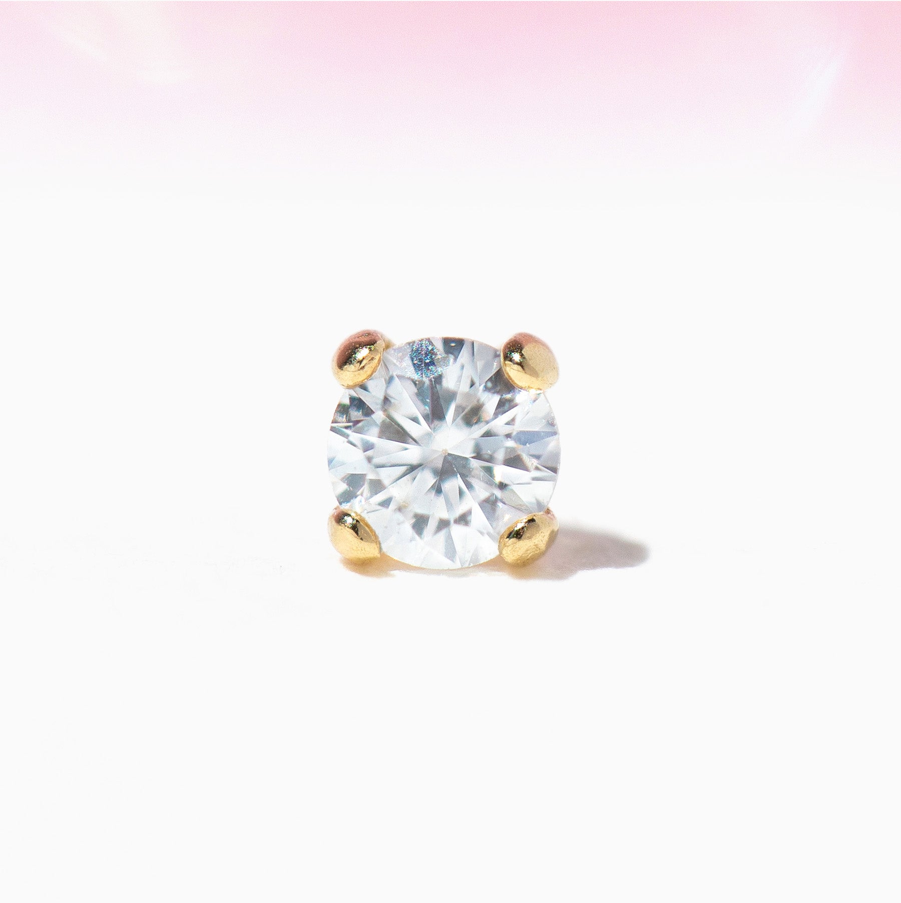 14k Solid Gold Eternal Flat Back Stud