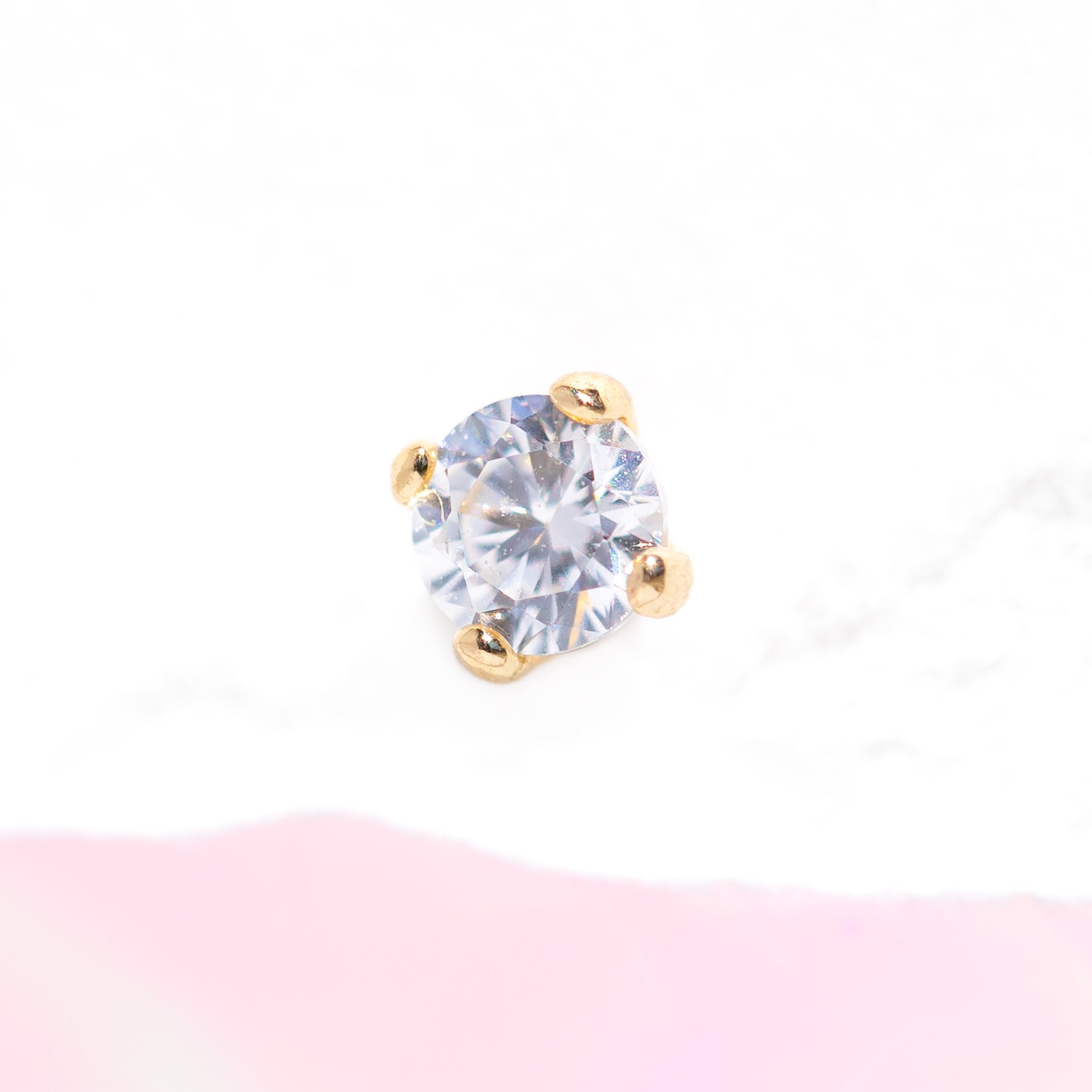 14k Solid Gold Eternal Flat Back Stud