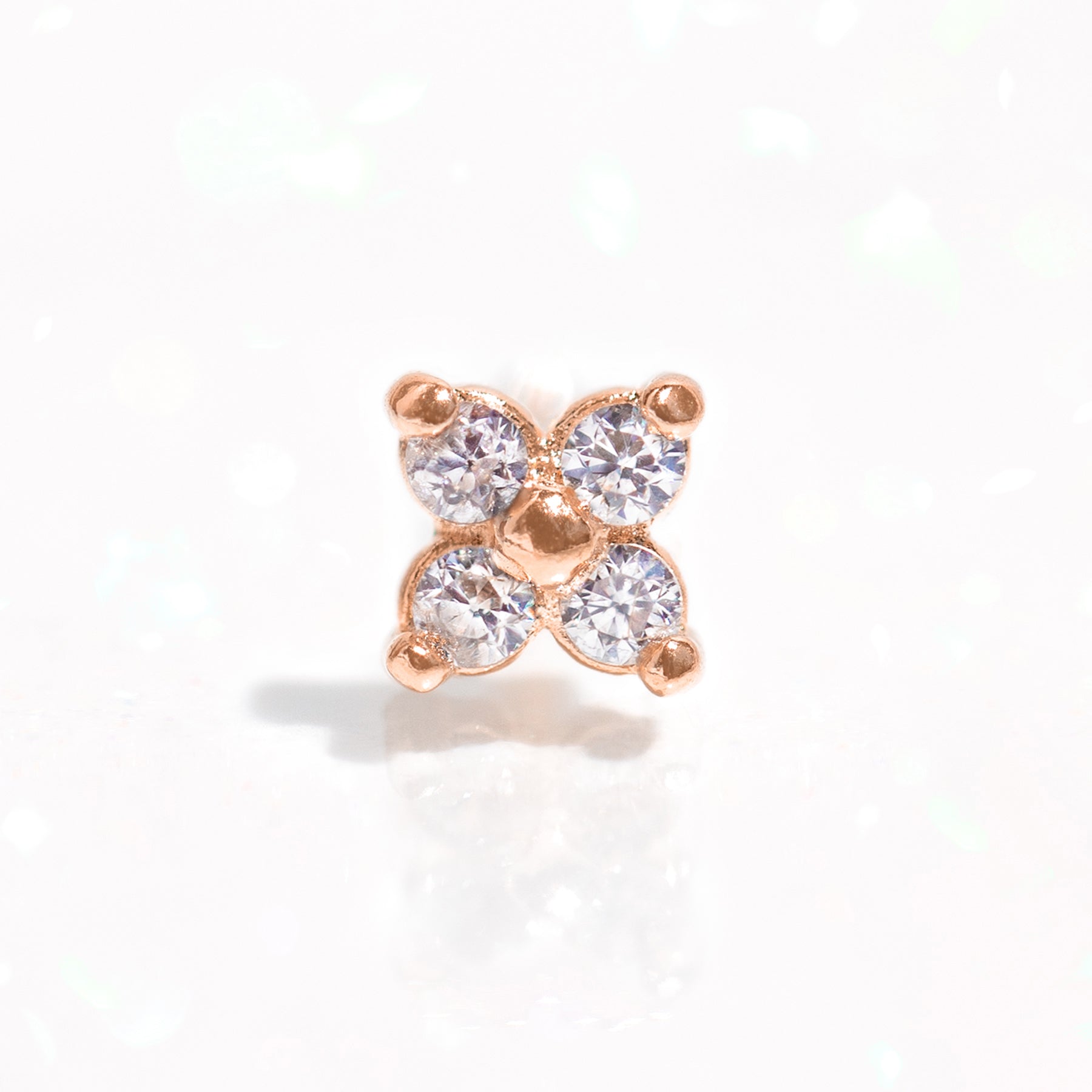 10k Solid Gold Shimmer Blossom Stud