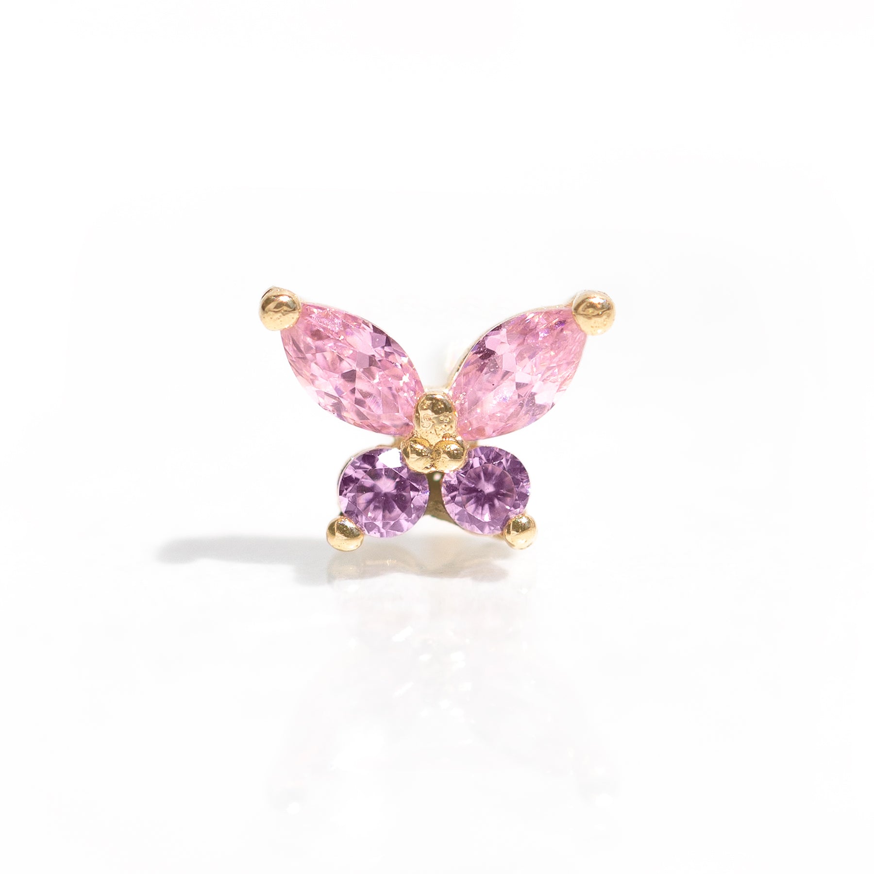 10k Solid Gold Pink Mari Stud