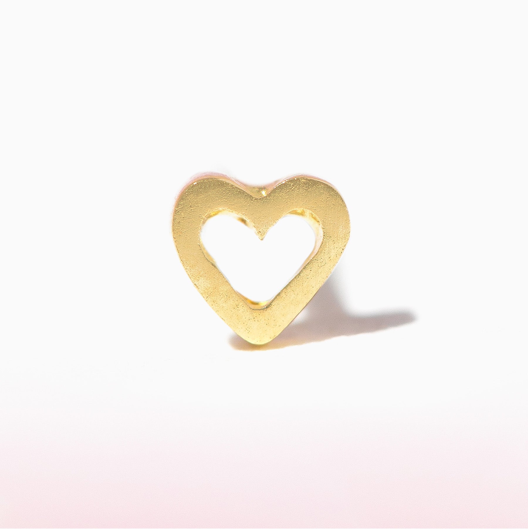 10k Solid Gold Open Heart Stud