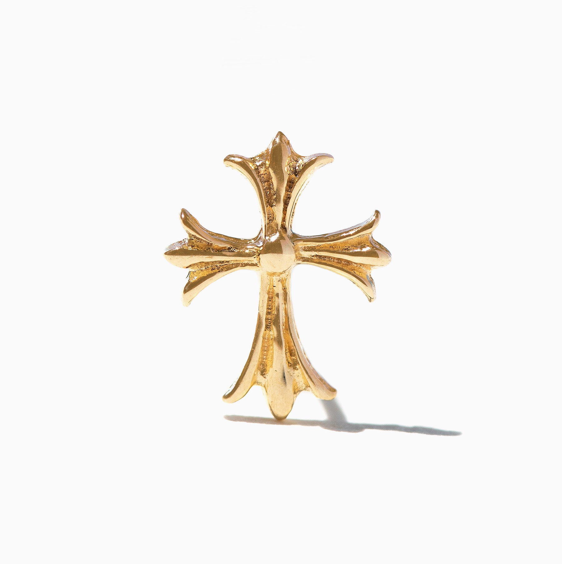 10k Solid Gold Cross My Heart Stud