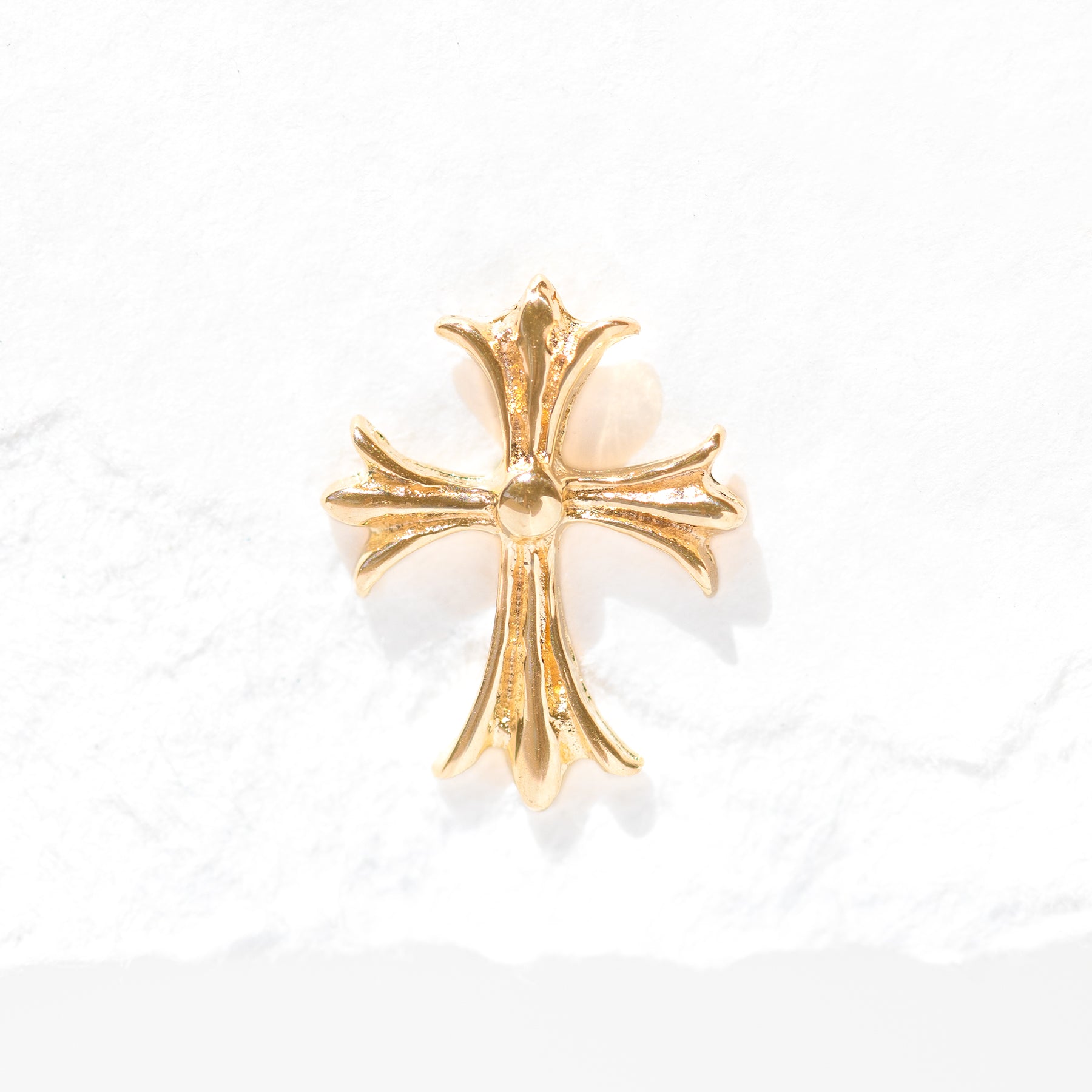 10k Solid Gold Cross My Heart Stud