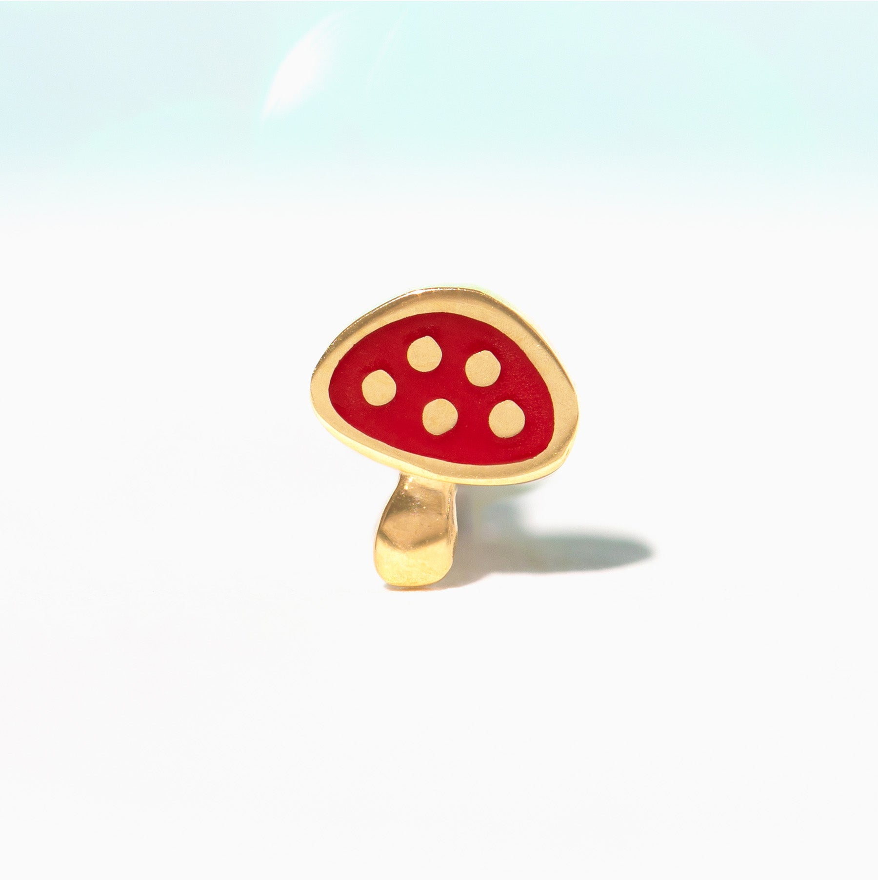 14k Solid Gold Shroomie Ball Back Stud