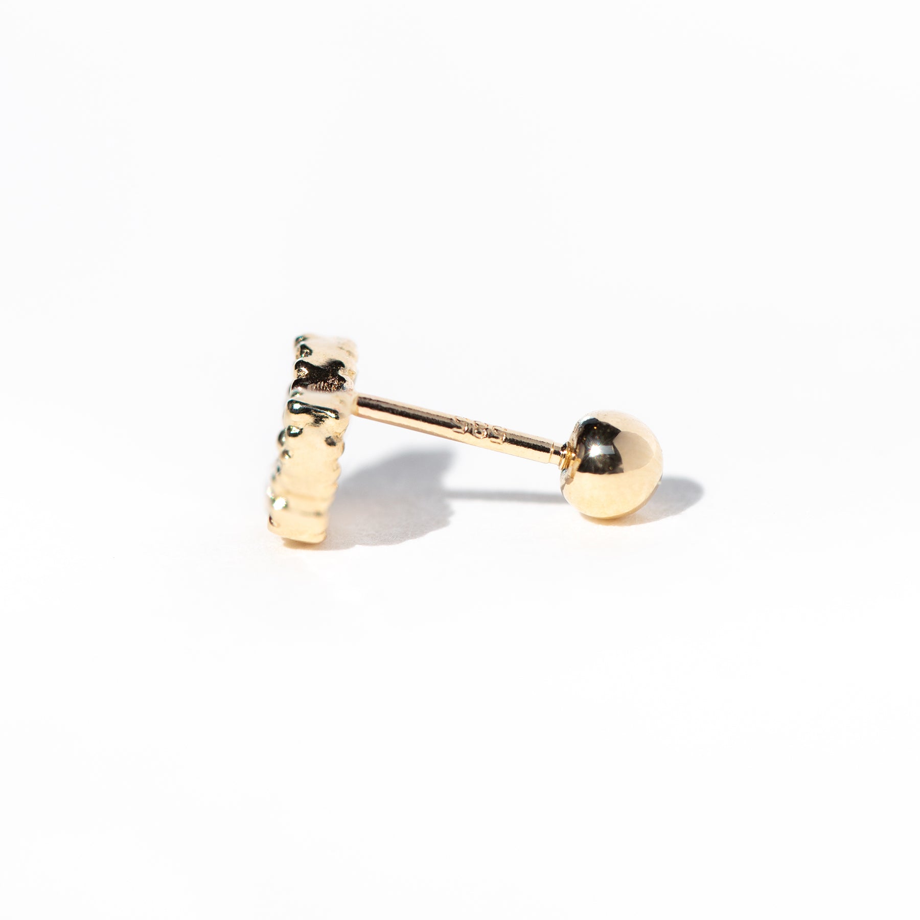 14k Solid Gold Pearlescent Butterfly Ball Back Stud