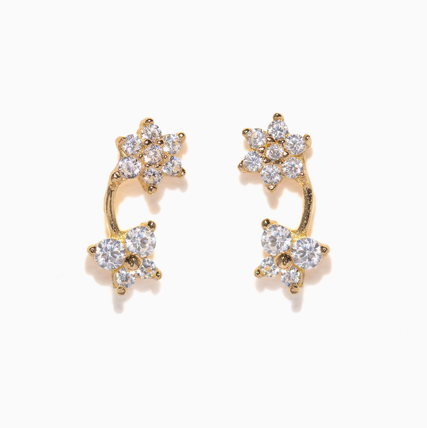 14k Solid Gold Garden Party Stud Earrings