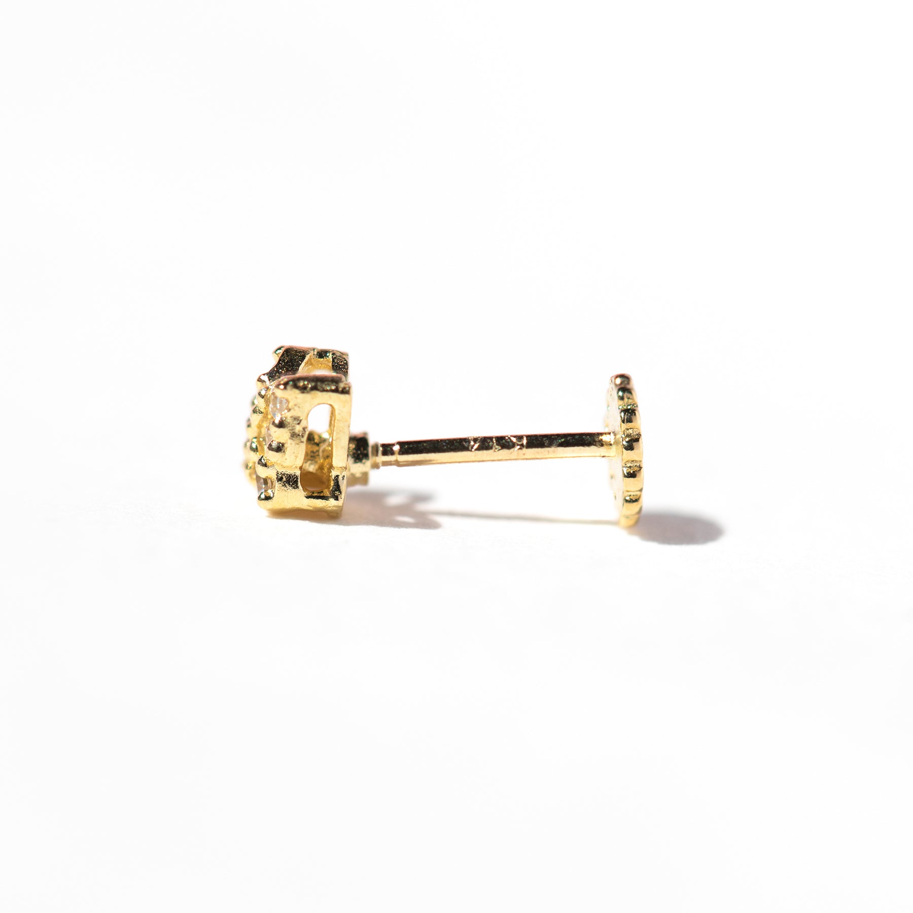 14k Solid Gold Taking Flight Flat Back Stud