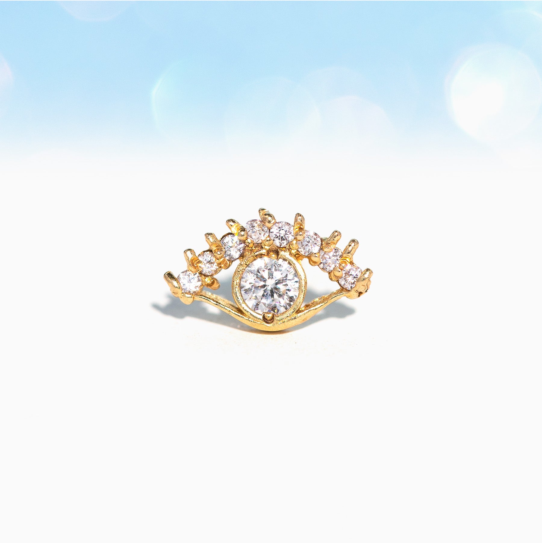 10k Solid Gold Evil Eye Ball Back Stud