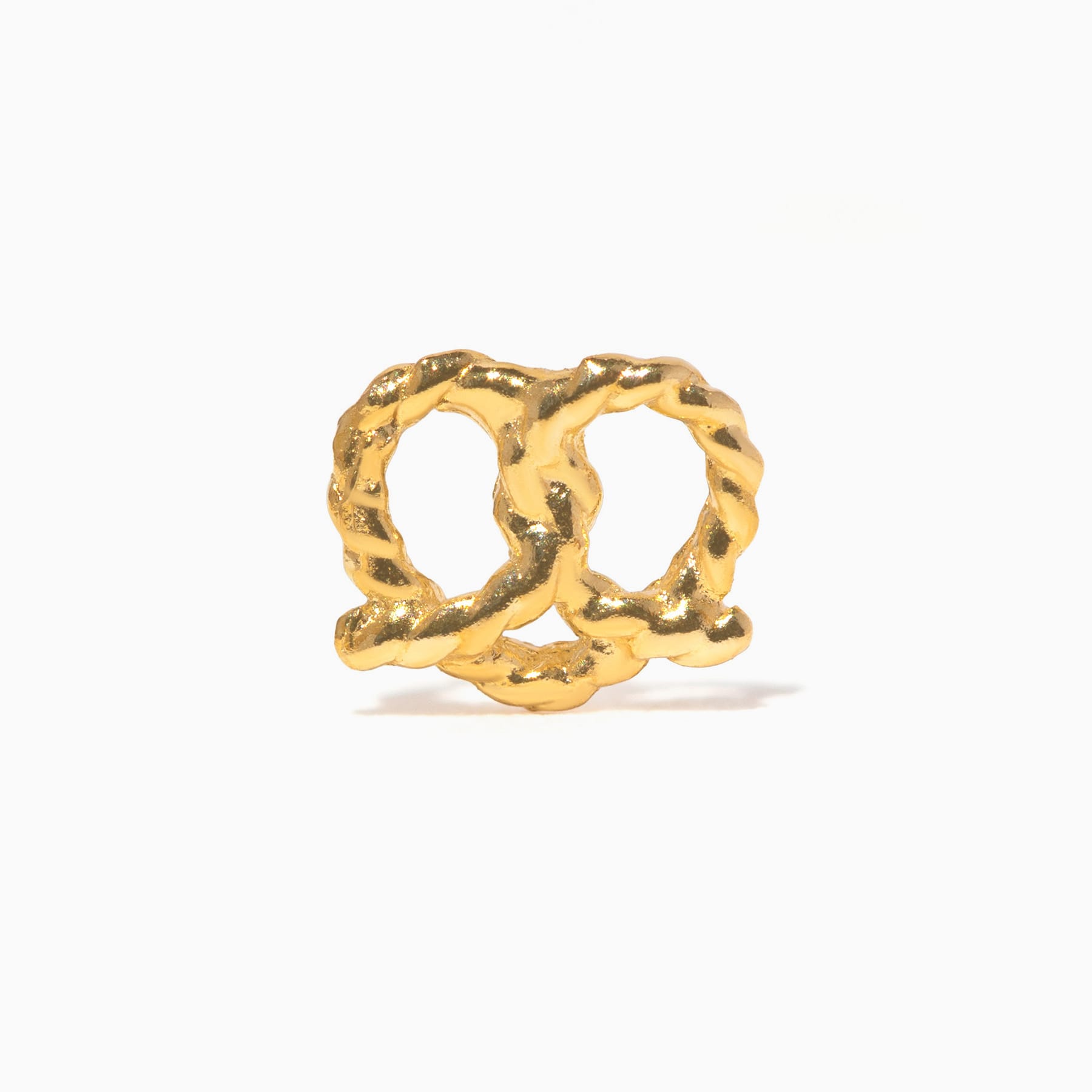 10k Solid Gold Pretzel Twist Ball Back Stud