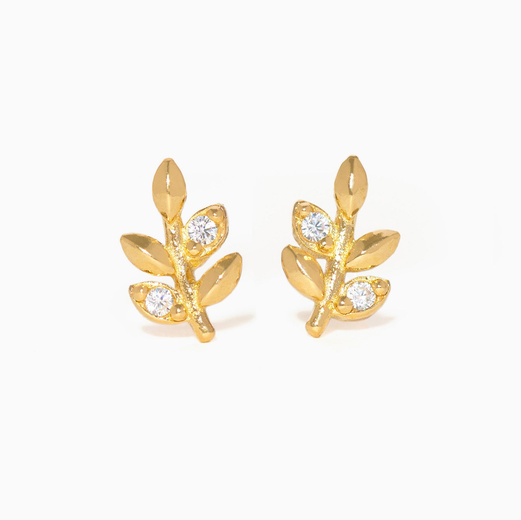 14k Solid Gold Cottage Ivy Studs