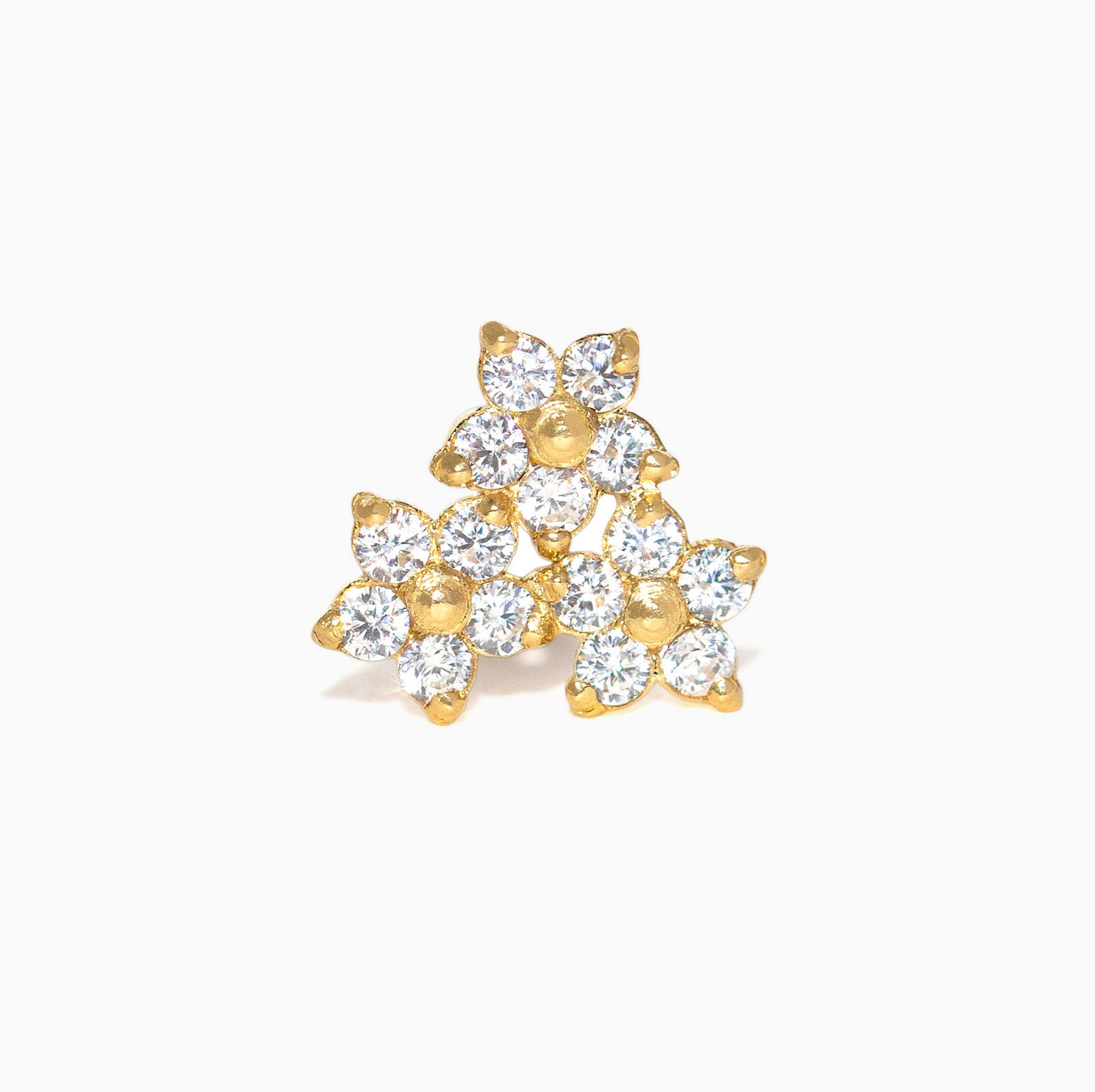14k Solid Gold Blossom Hill Ball Back Stud