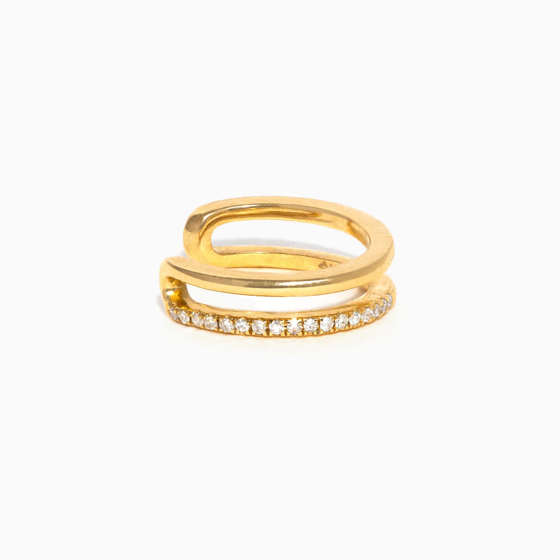 14k Solid Gold Diamond Golden Moments Ear Cuff