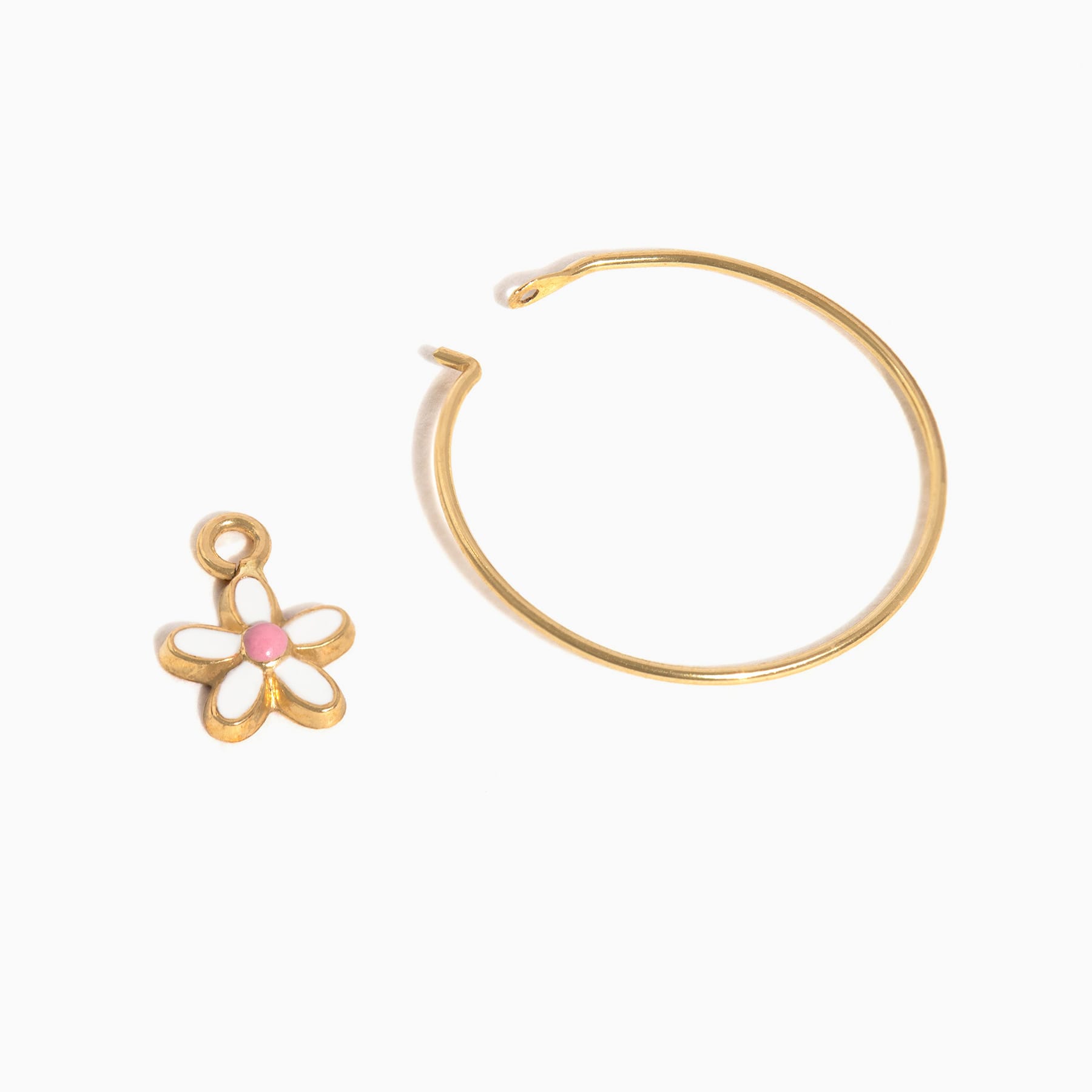 14k Solid Gold Fleur Hoop