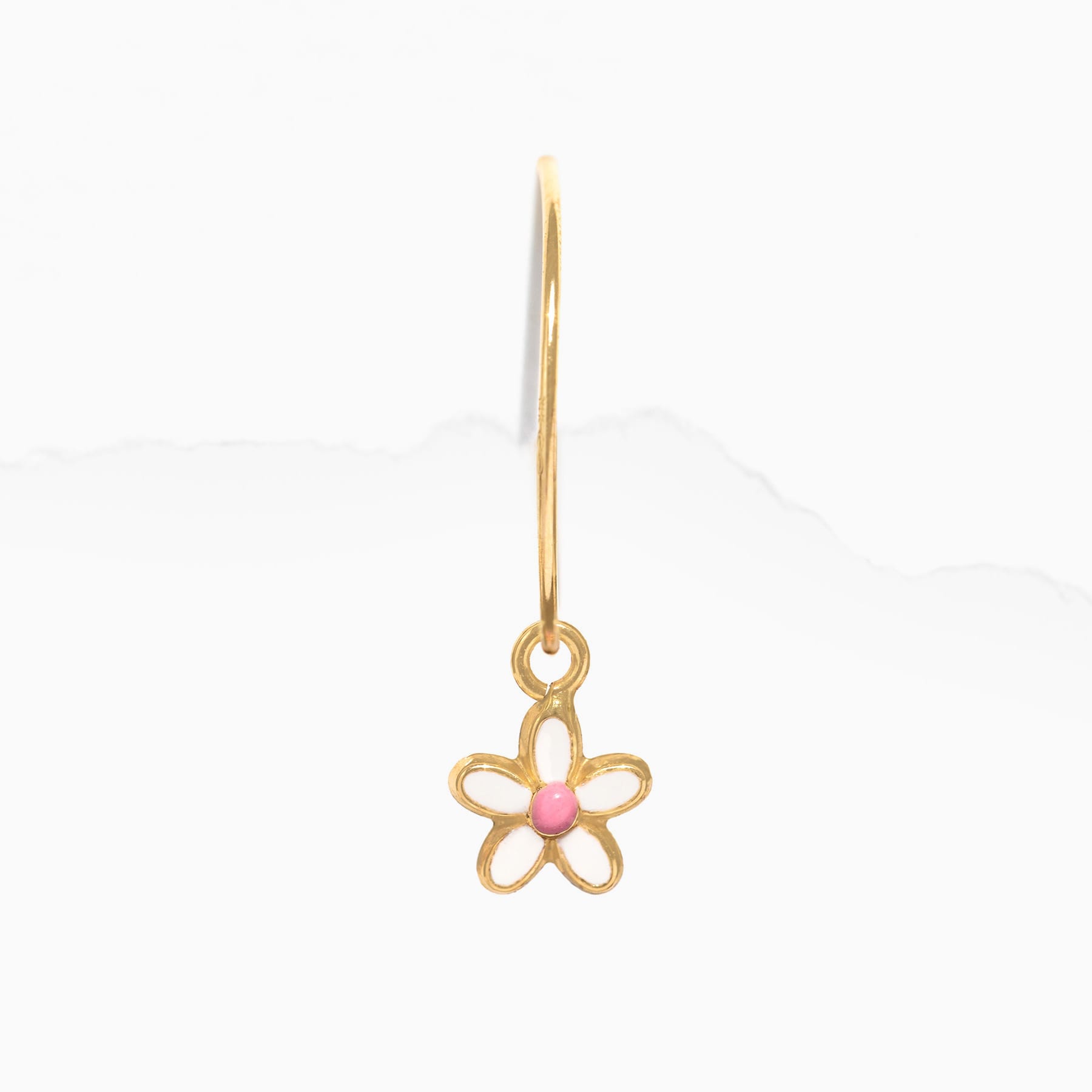 14k Solid Gold Fleur Hoop