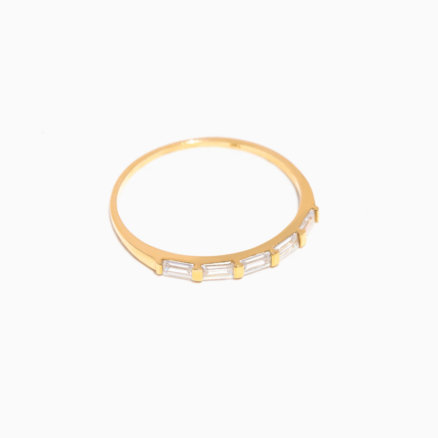 14k Solid Gold Baguette Ring