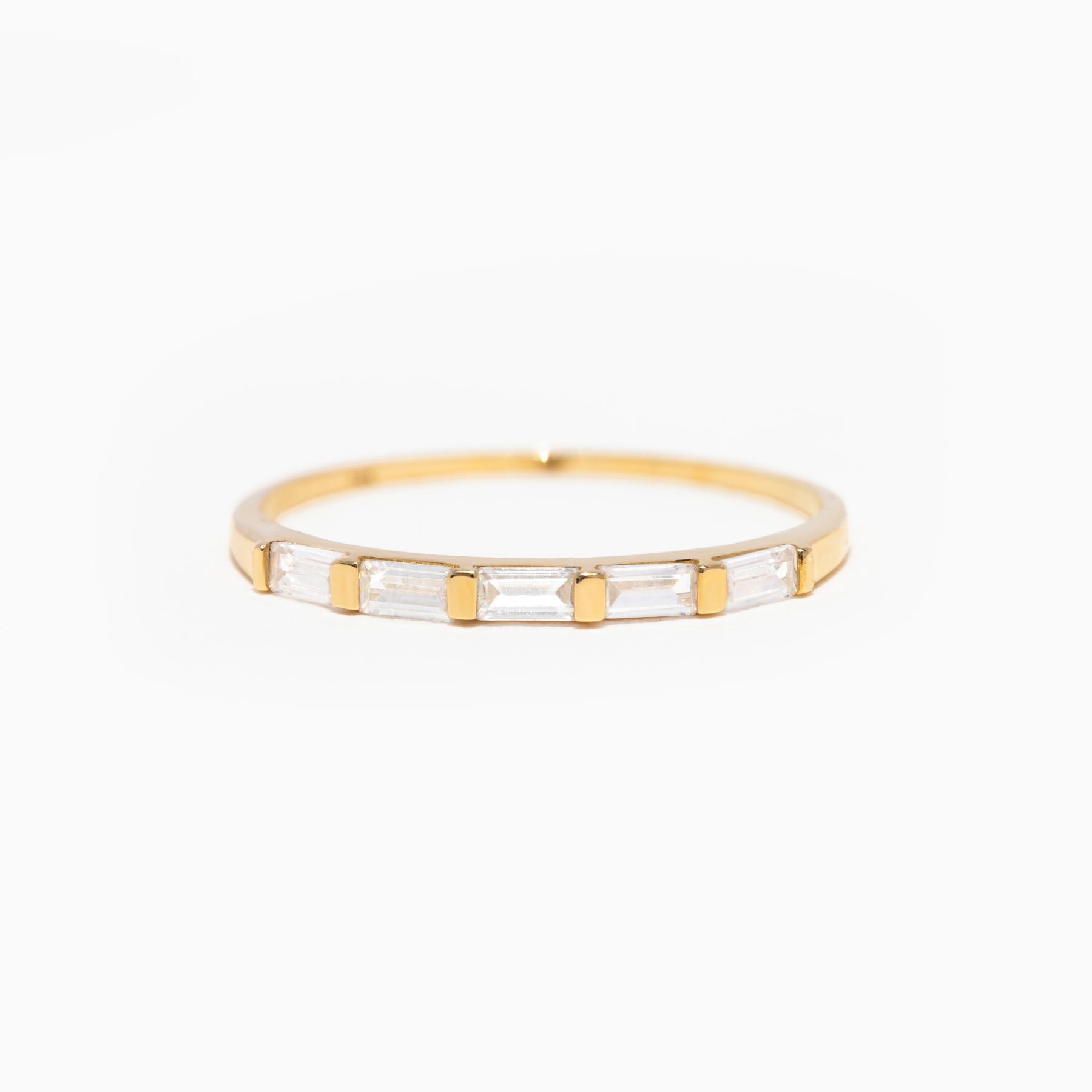 14k Solid Gold Baguette Ring