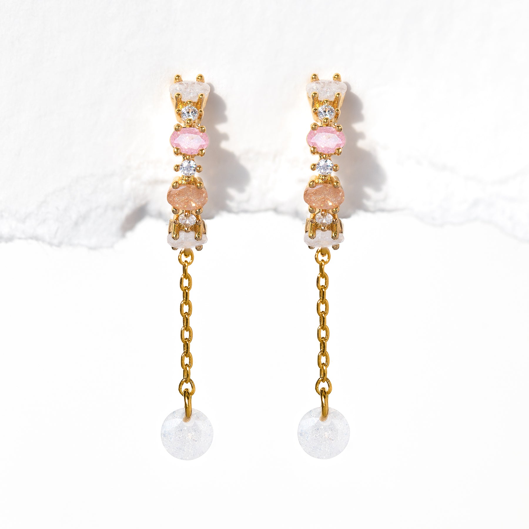 Pastel Rosie Dangle Hoops