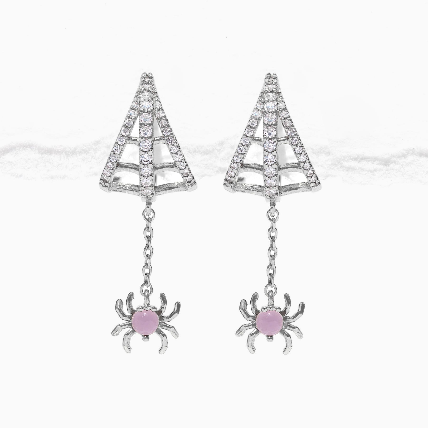 Web of Lies Dangle Hoops