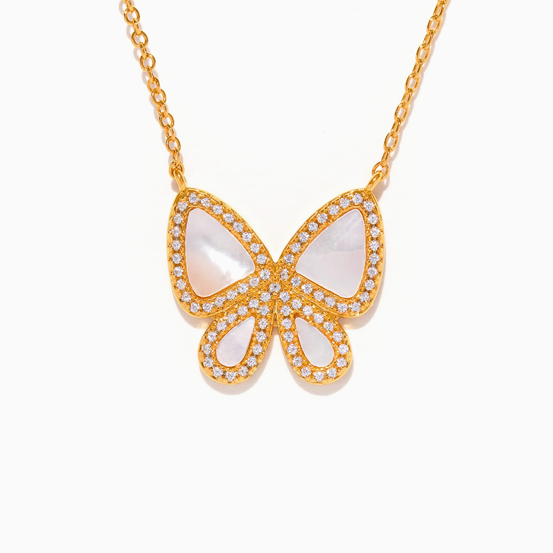 Mother of Pearl Butterfly Necklace