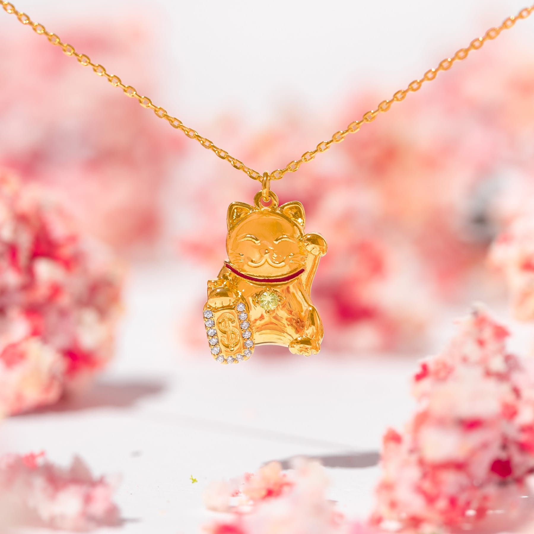 Lucky Cat Locket Necklace