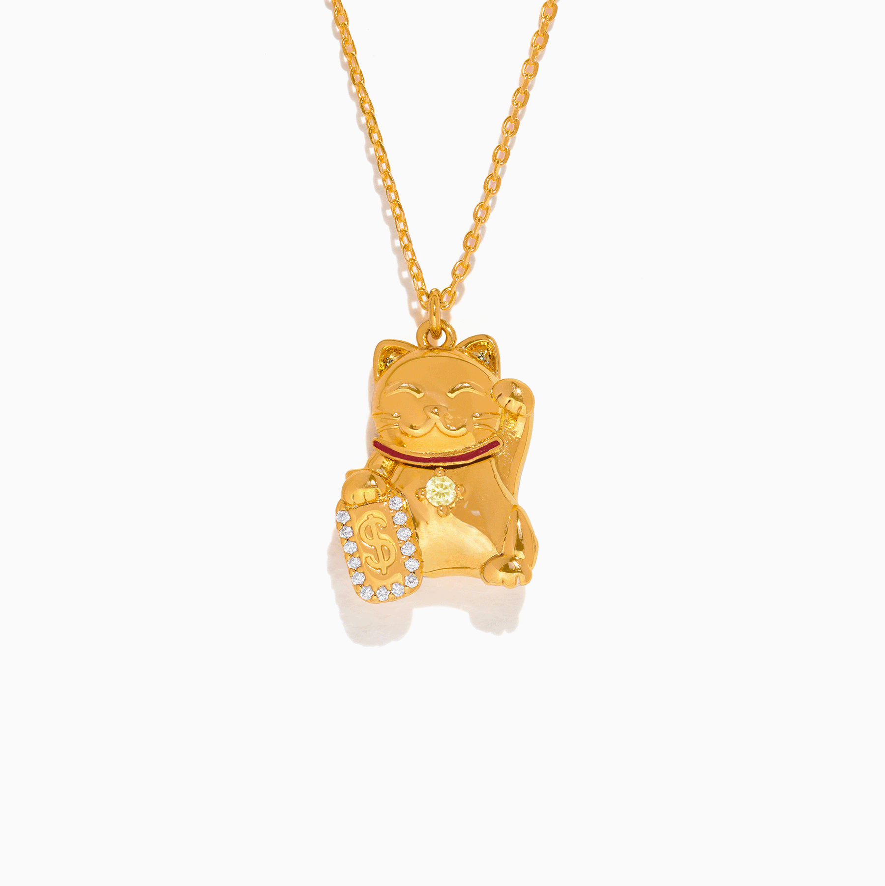 Lucky Cat Locket Necklace