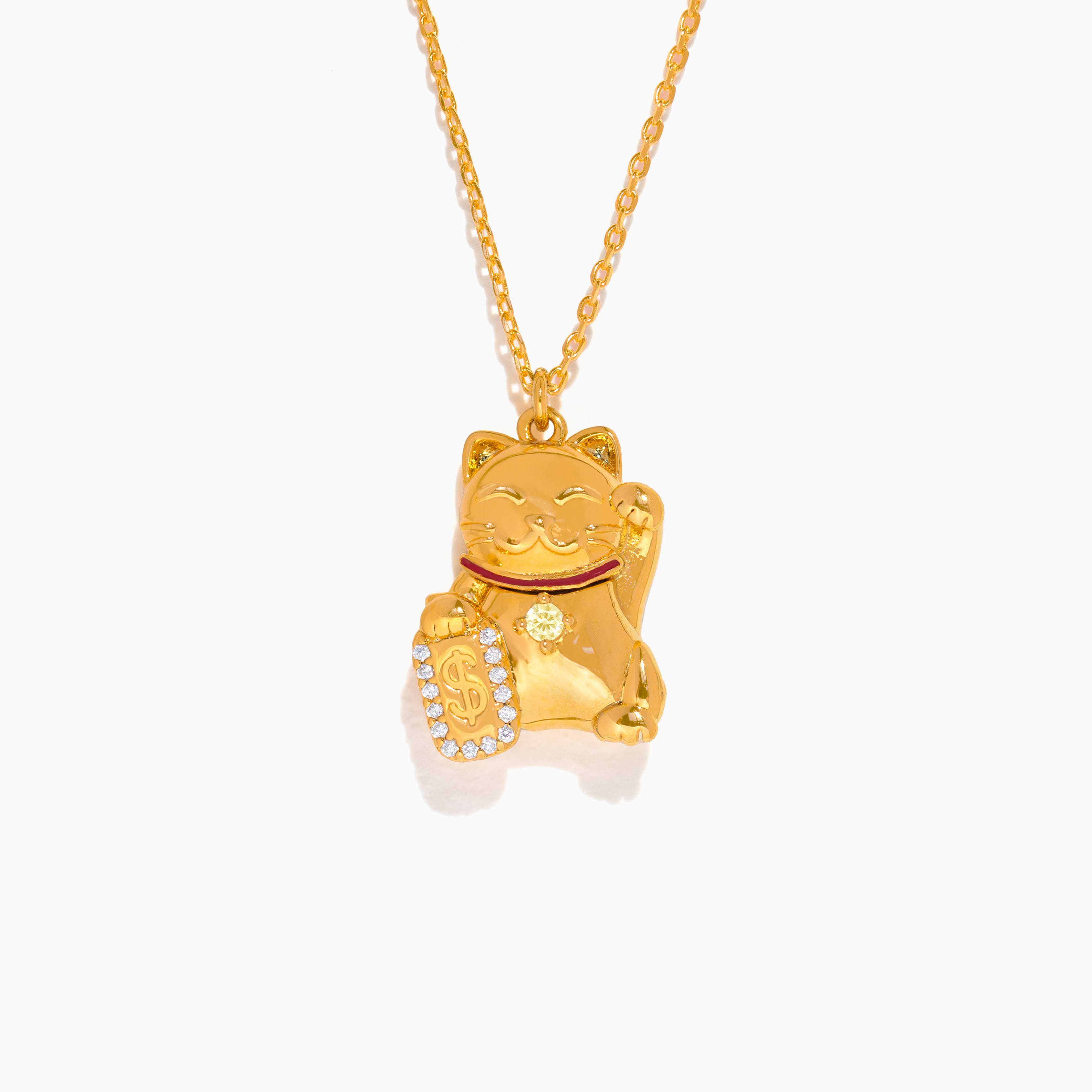Lucky Cat Locket Necklace