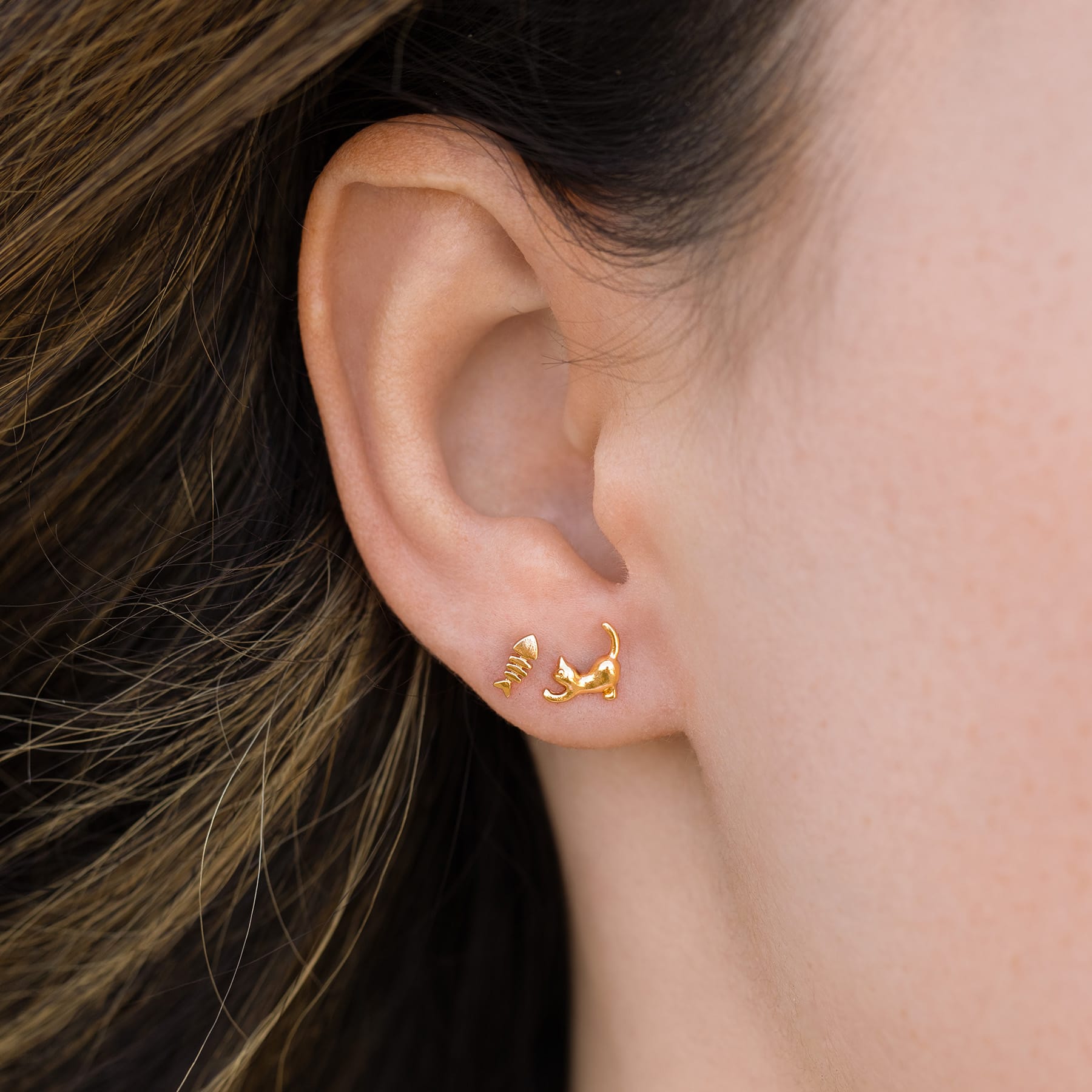 Teeny Tiny Purrfect Catch Studs