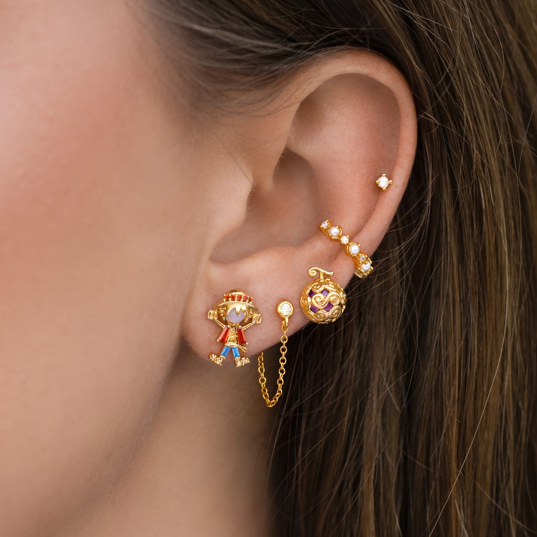 One Piece Monkey D. Luffy Earring Set