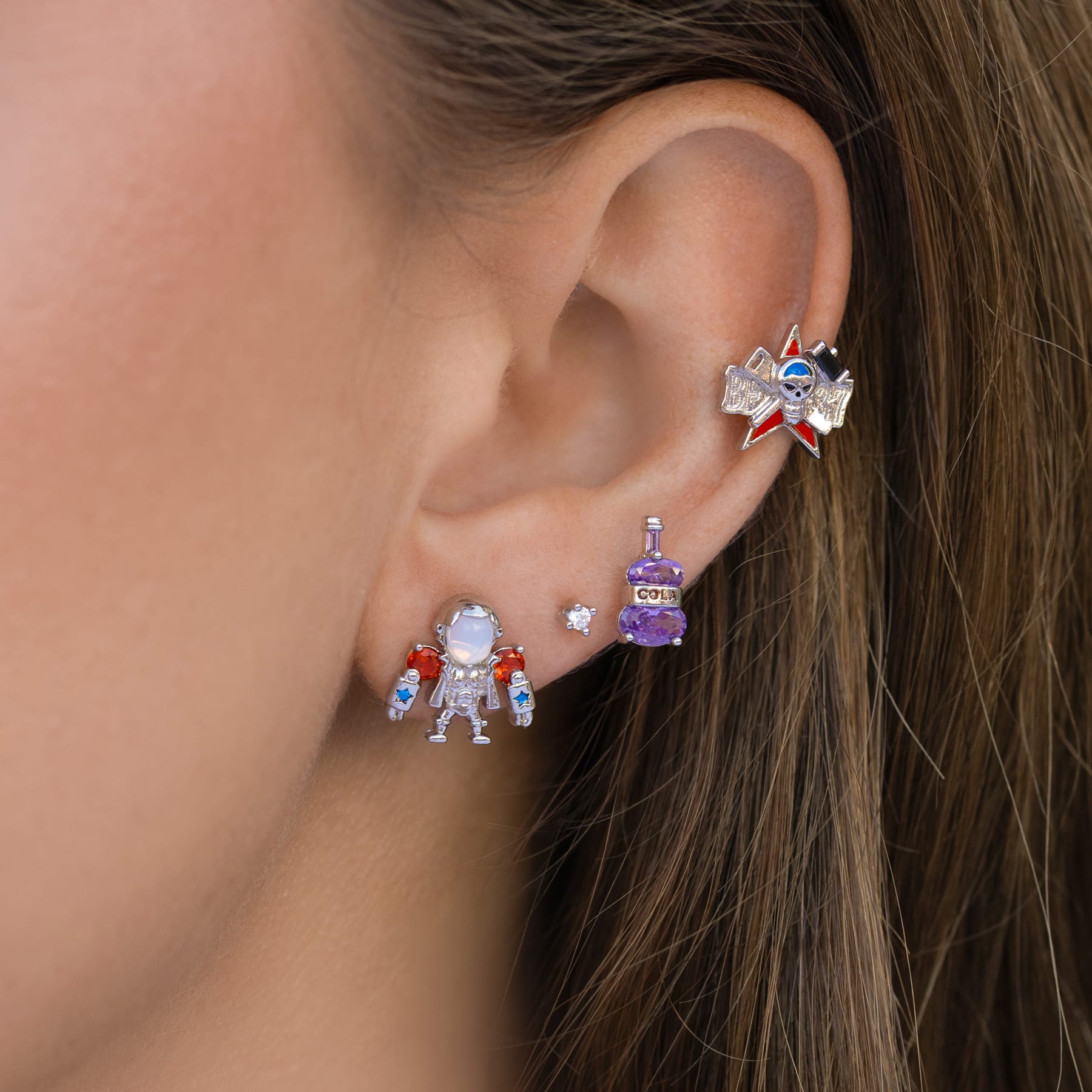 One Piece Franky Earring Set