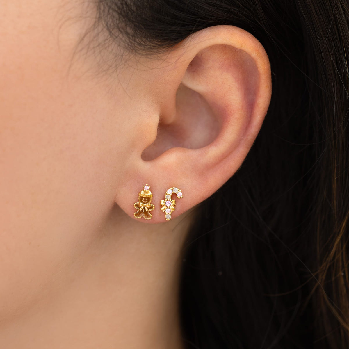 Pink Christmas Stud Set
