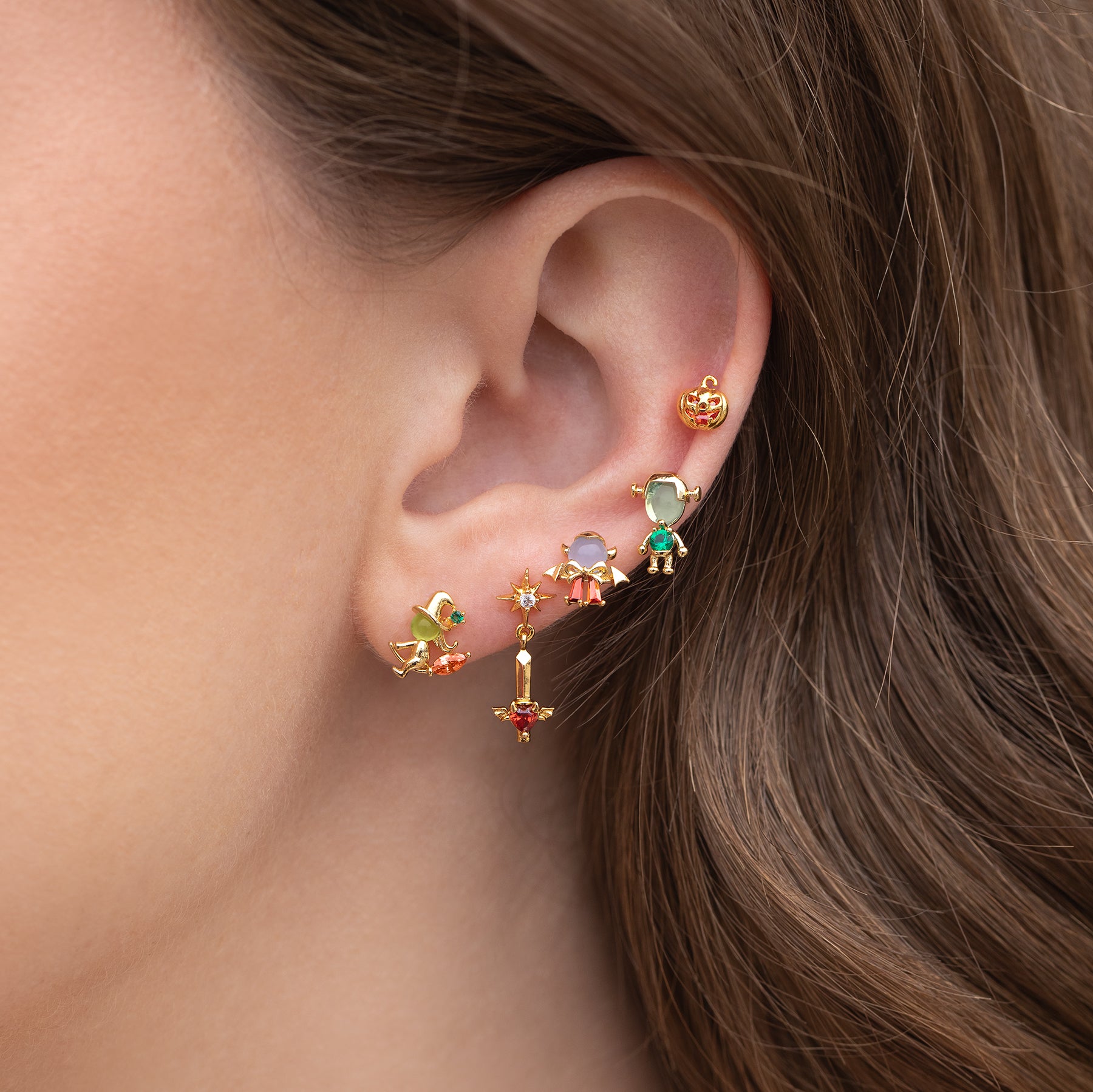 Spooky Pumpkin Studs