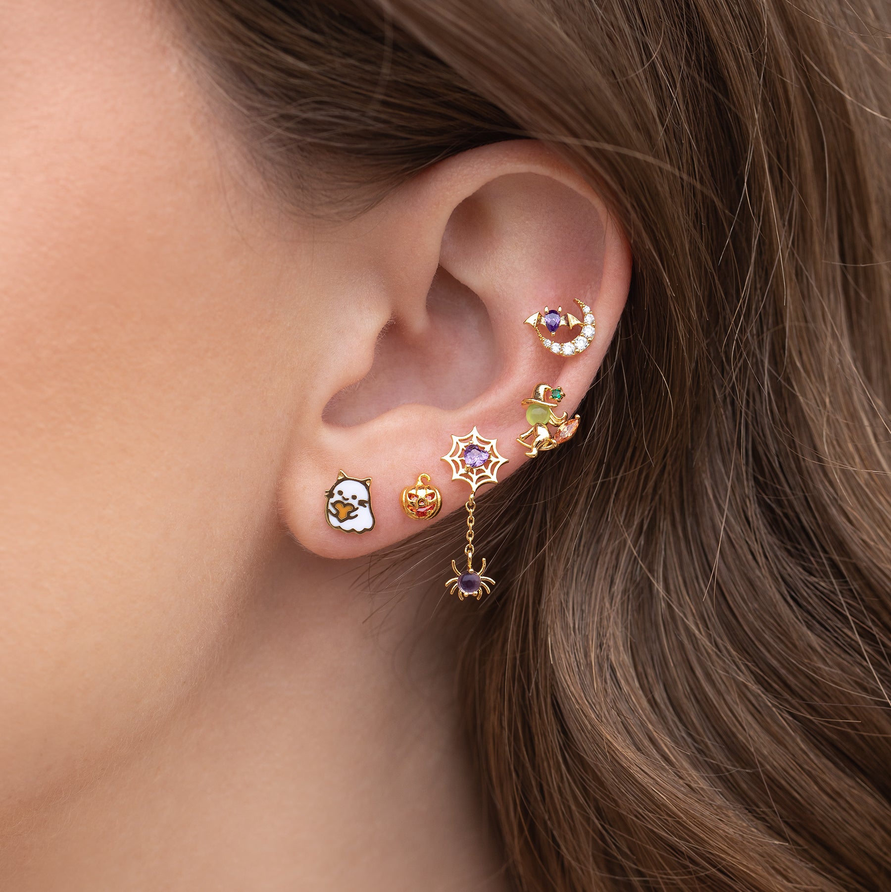 Spooky Pumpkin Studs