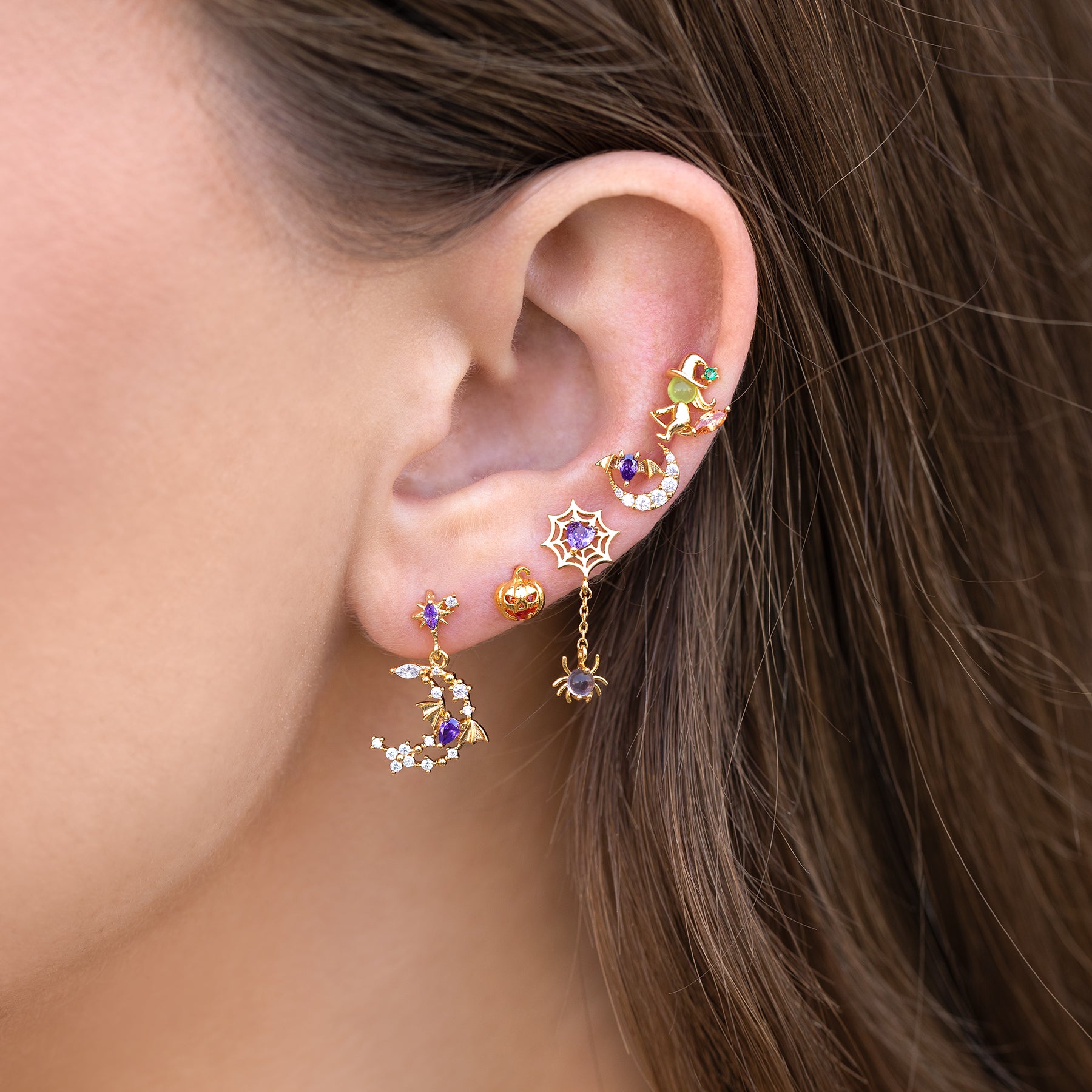 Spooky Pumpkin Studs