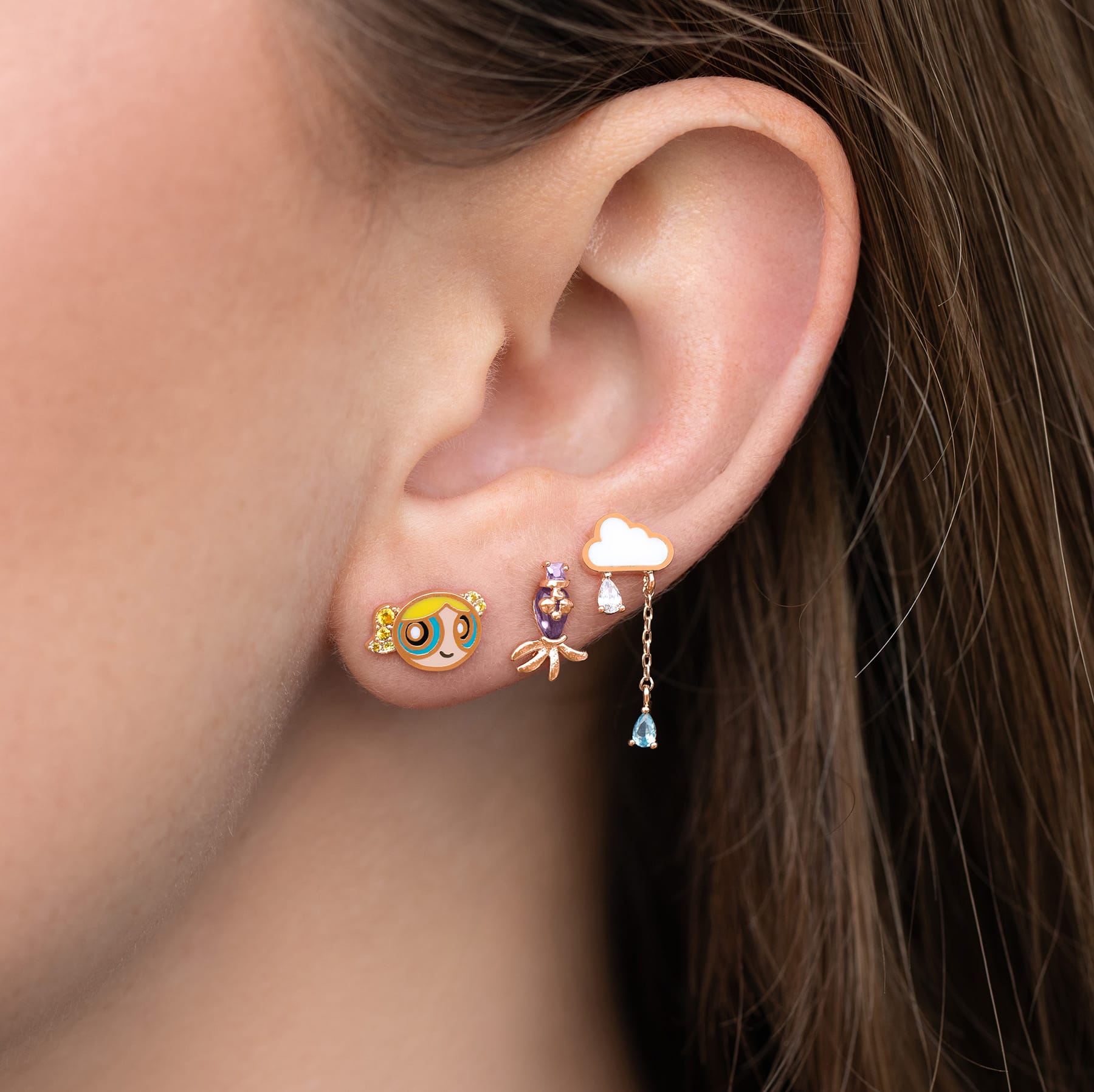 The Powerpuff Girls Bubbles Stud Set