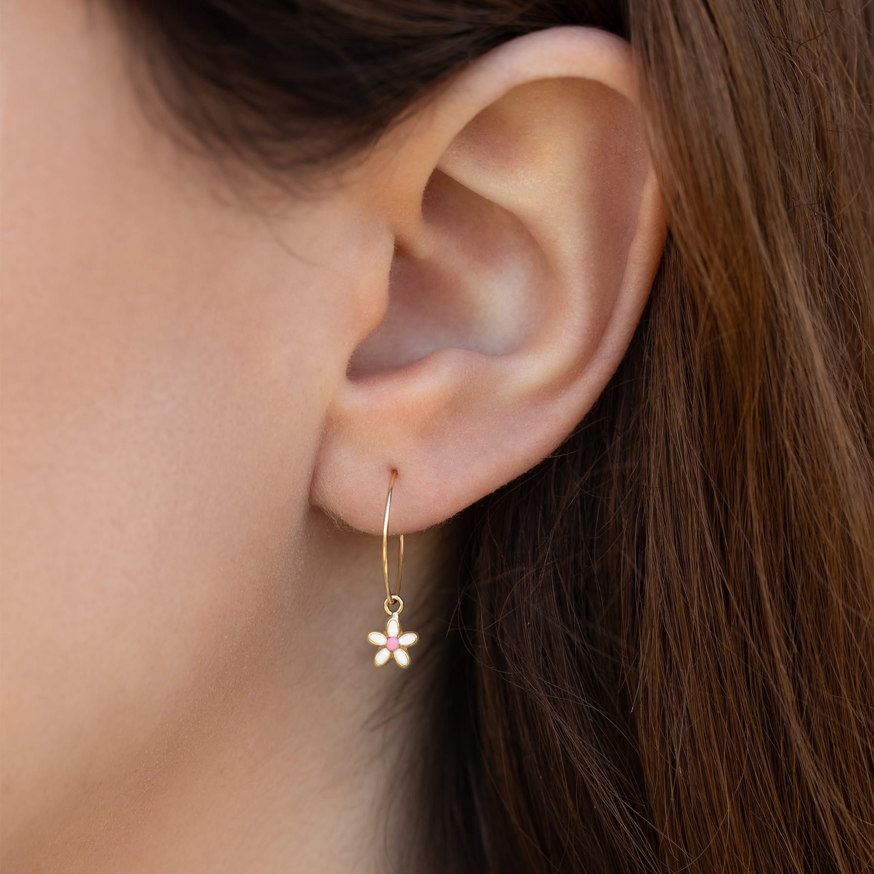 14k Solid Gold Fleur Hoop