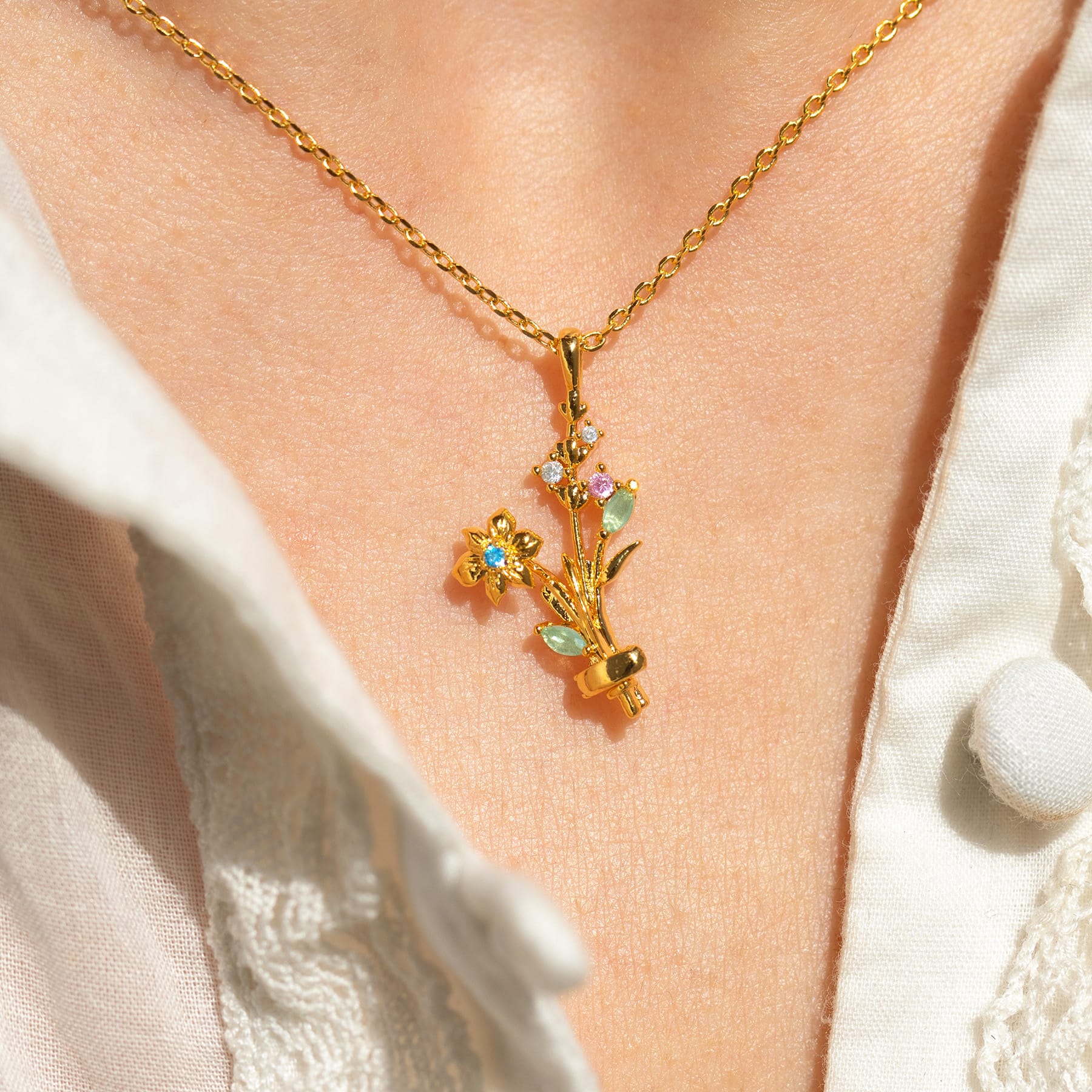 Birth Month Flower for Necklace