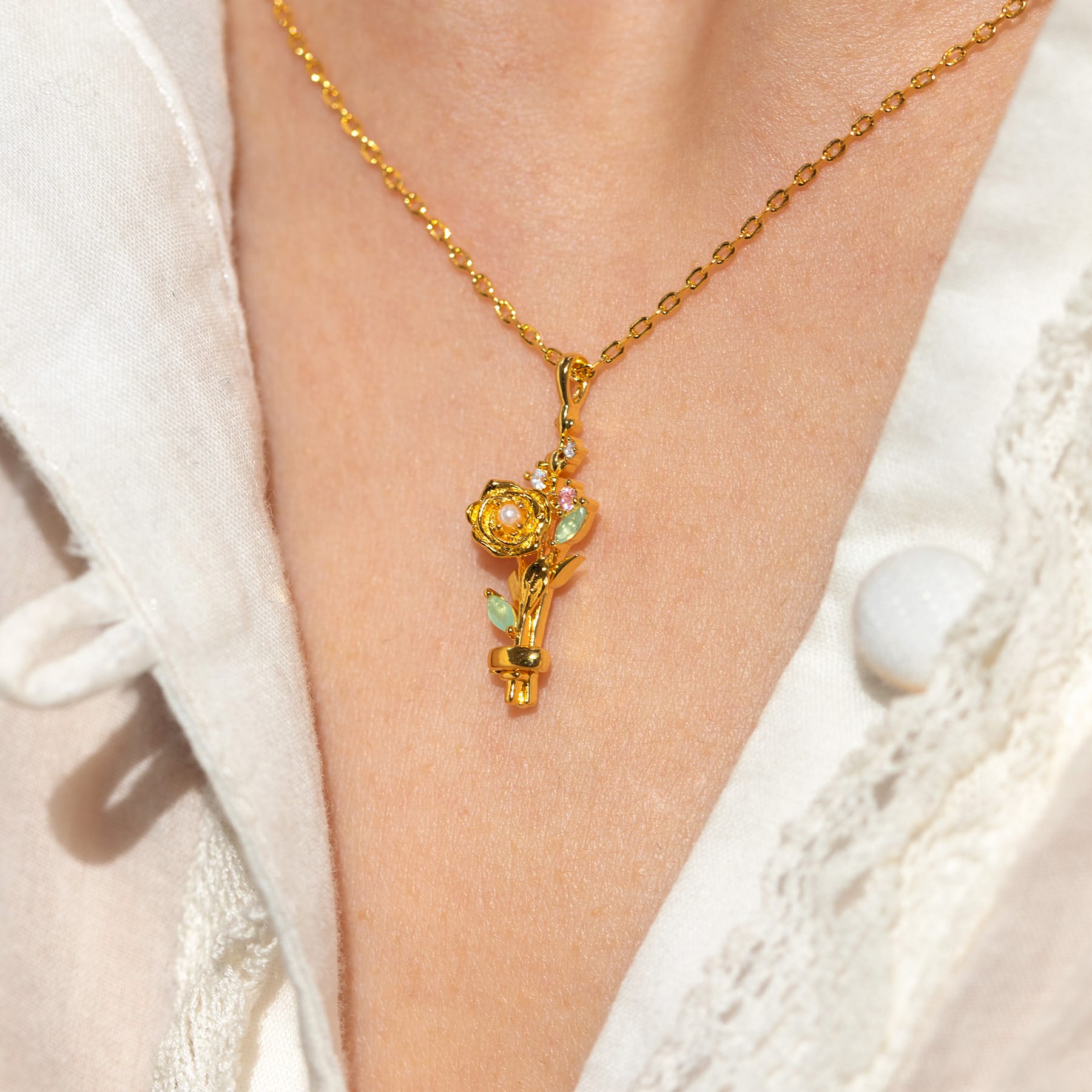 Birth Month Flower for Necklace