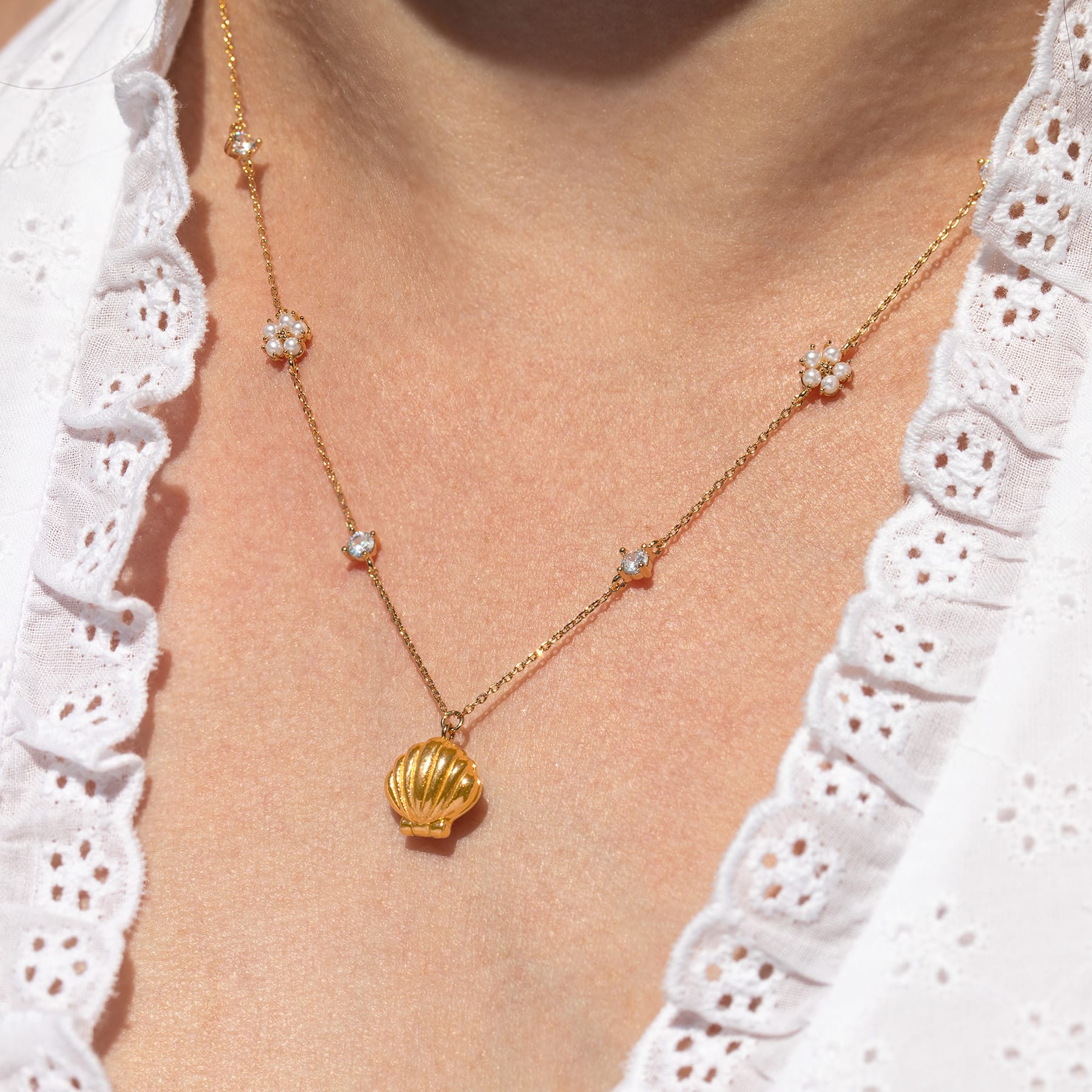 Hidden Pearl Shell Necklace